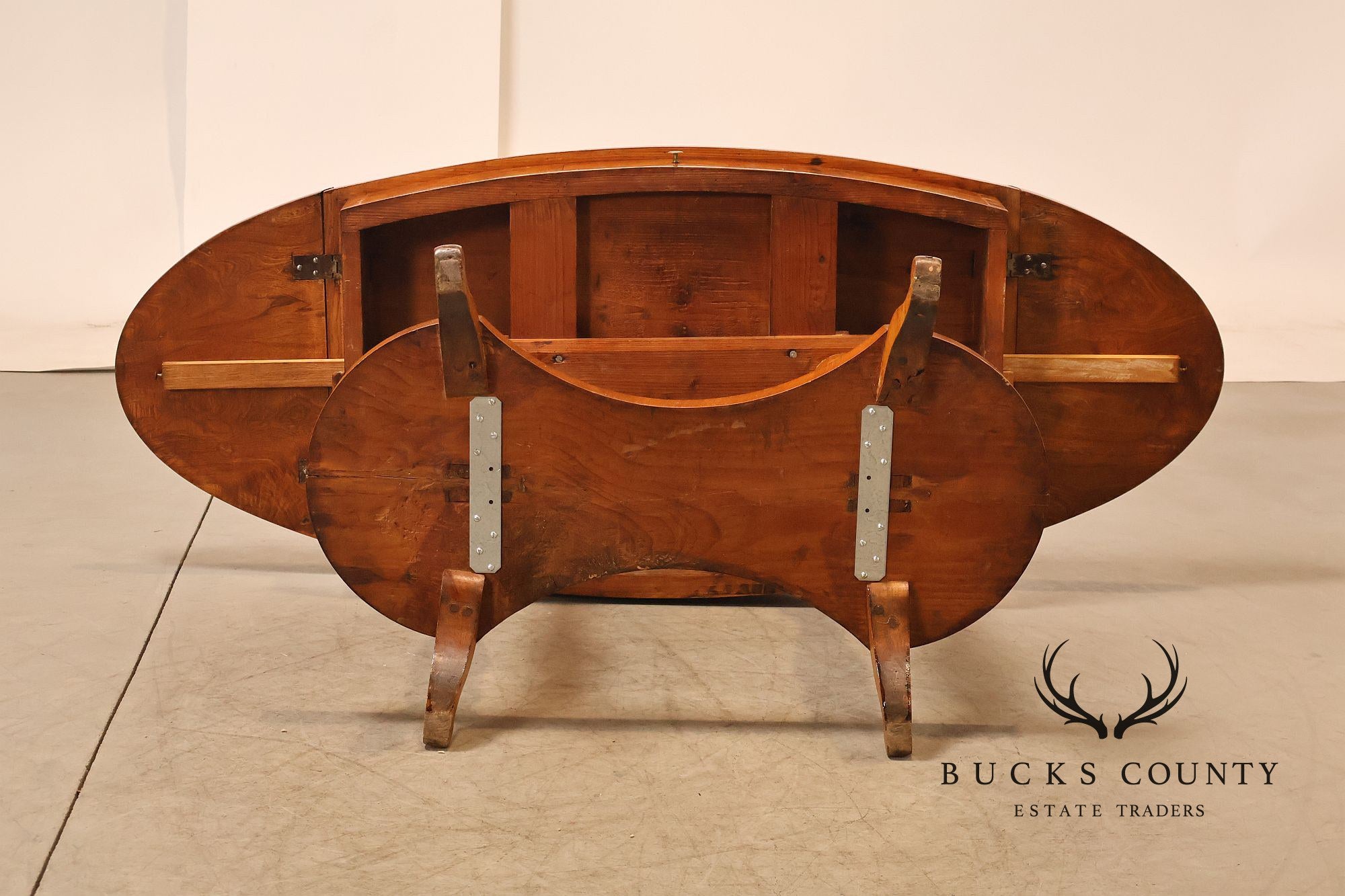 Antique Burlwood Biedermeier Drop Leaf Table