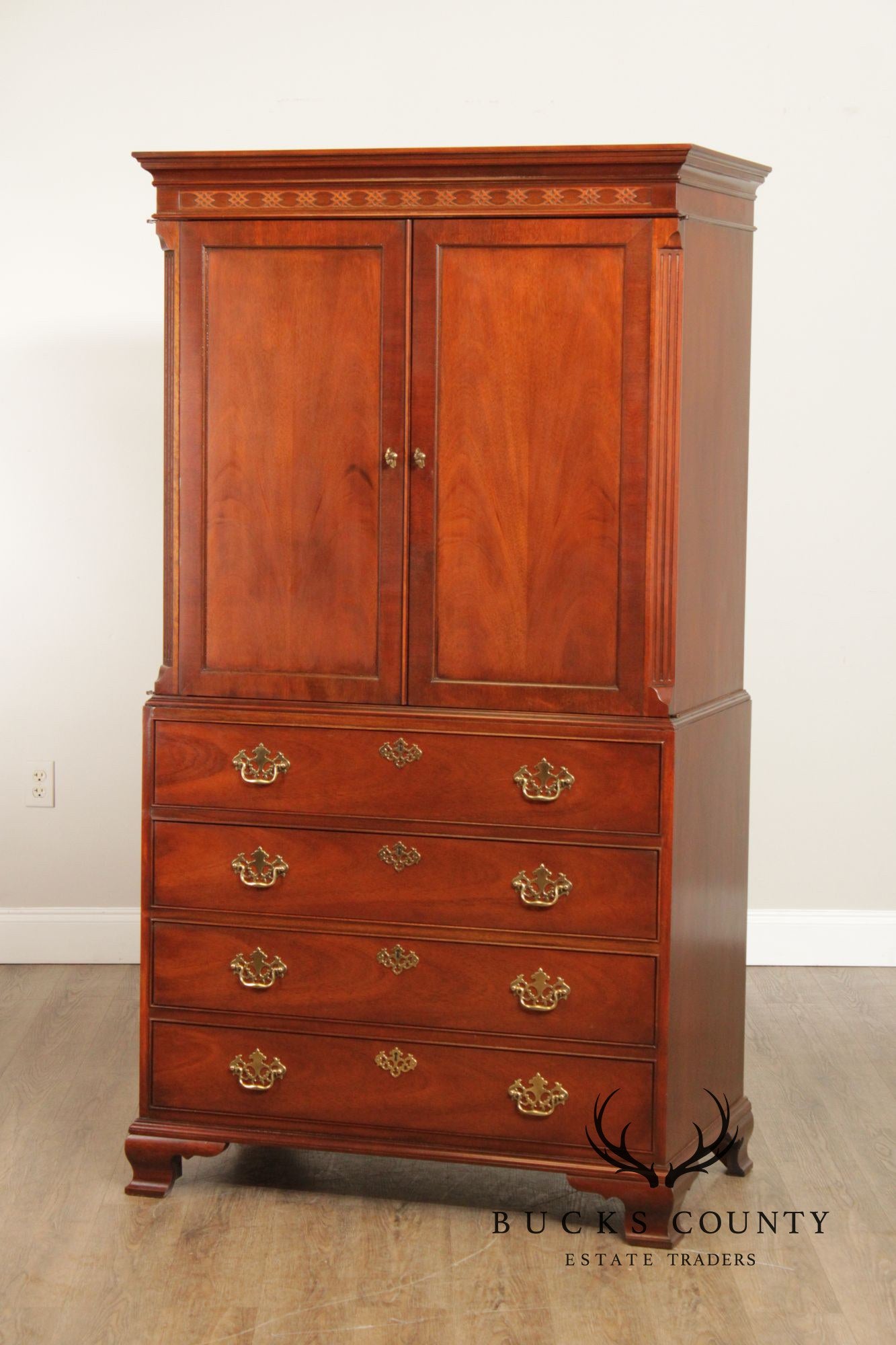Baker Furniture Chippendale Style Mahogany Armoire