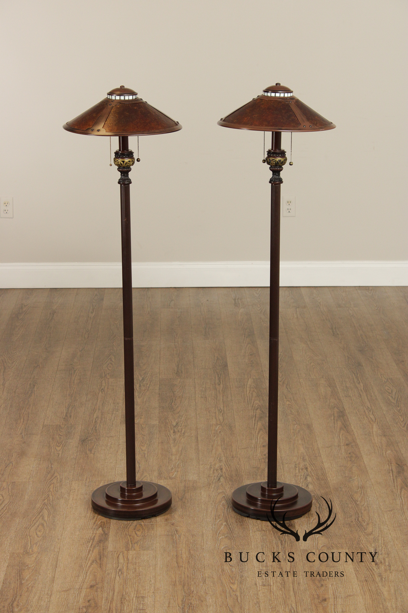 Arts and Crafts Style Pair of Floor Lamps