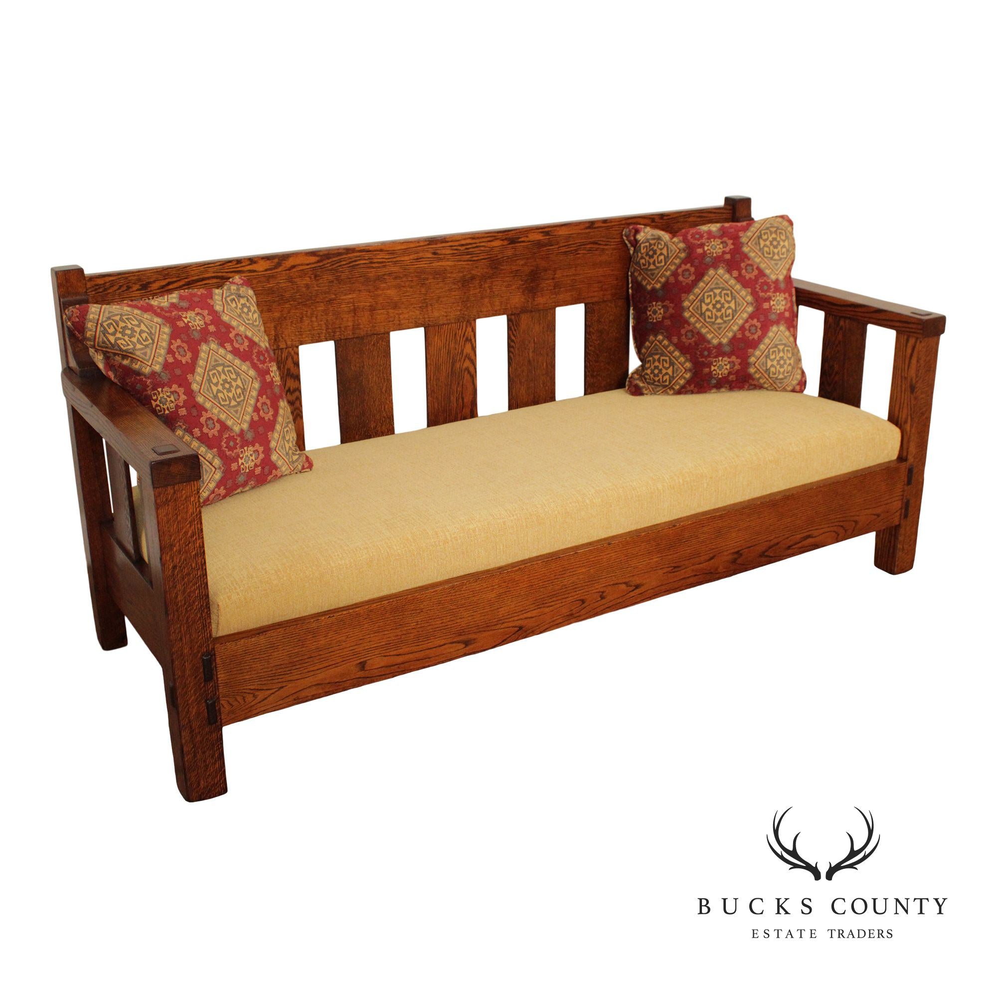 Lifetime Furniture Antique Mission Oak Sofa Settle