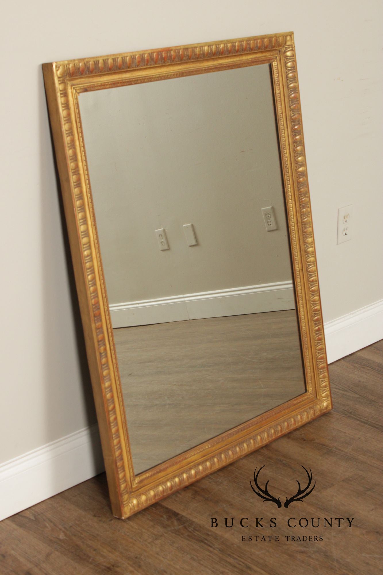 Vintage Giltwood Rectangular Carved Wall Mirror