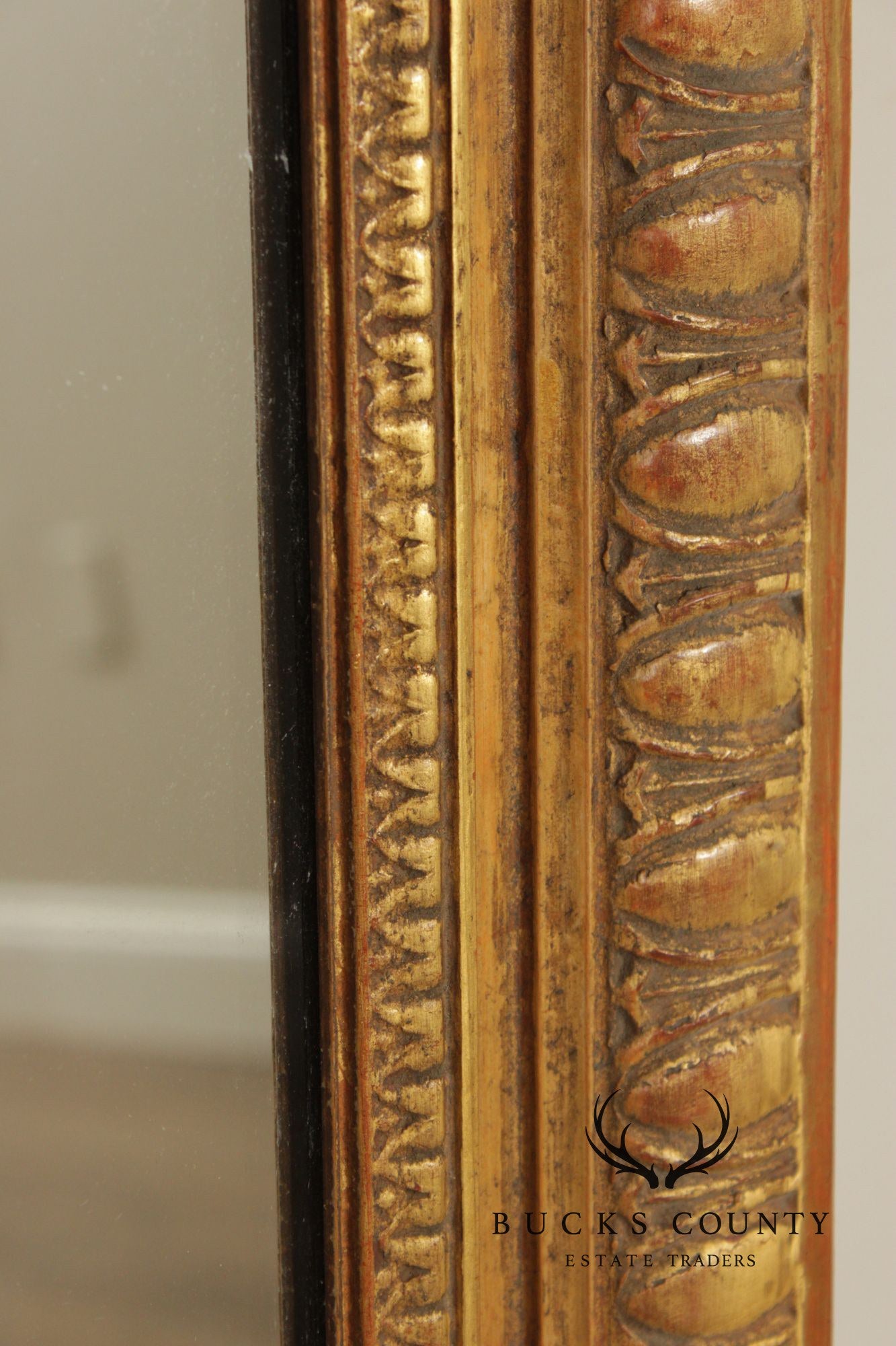 Vintage Giltwood Rectangular Carved Wall Mirror