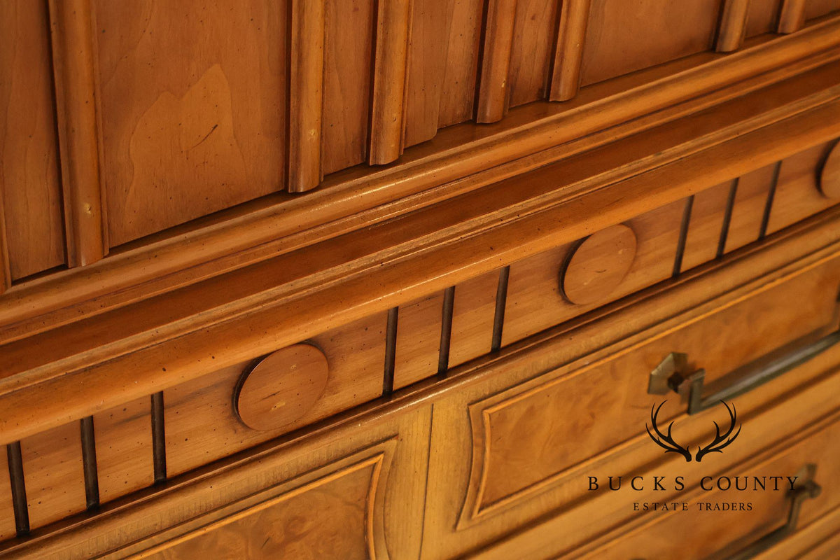Vintage Neoclassical Style Burlwood Gentleman's Chest