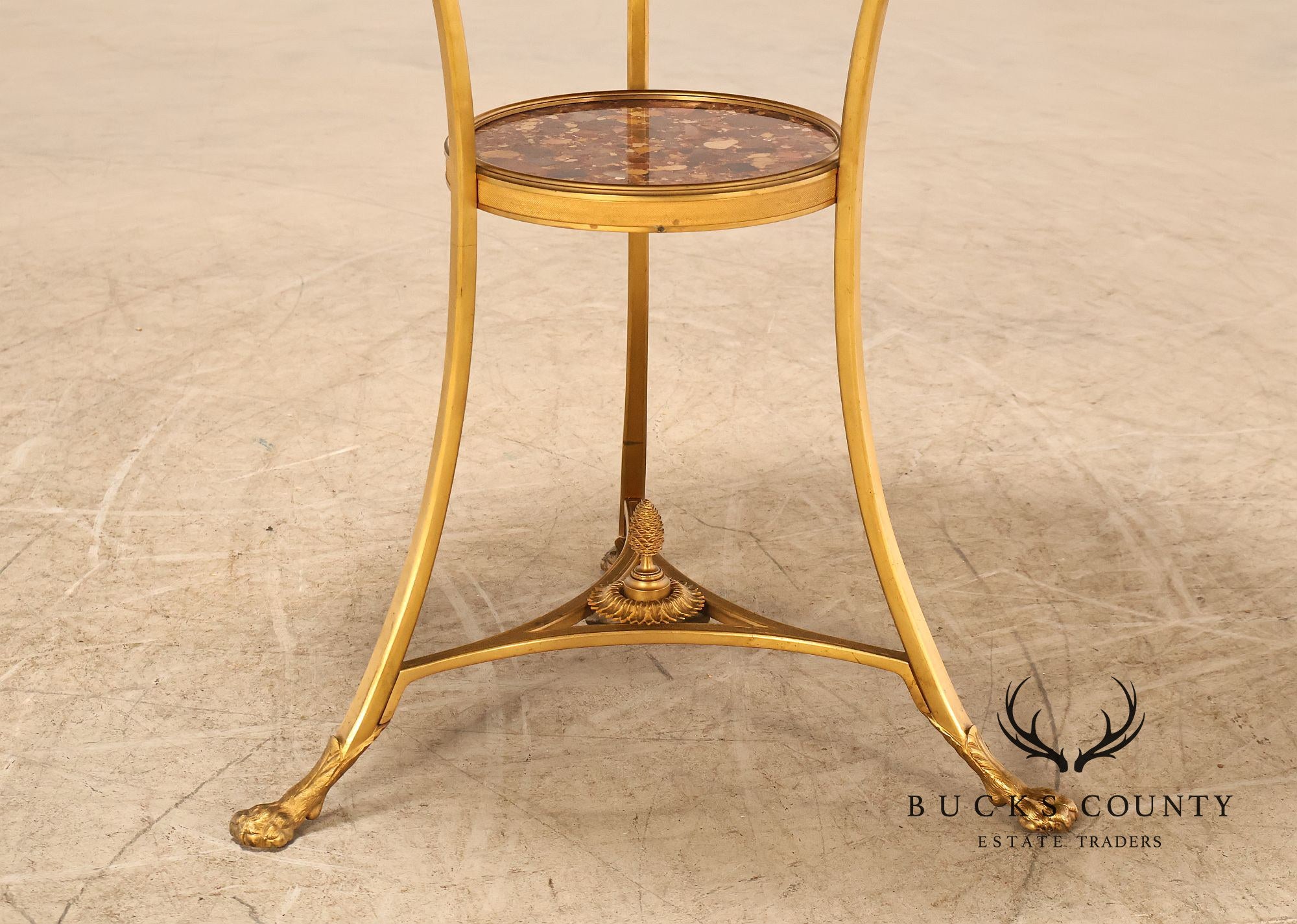 Neoclassical Style Pair of Marble Top Gueridon Side Tables
