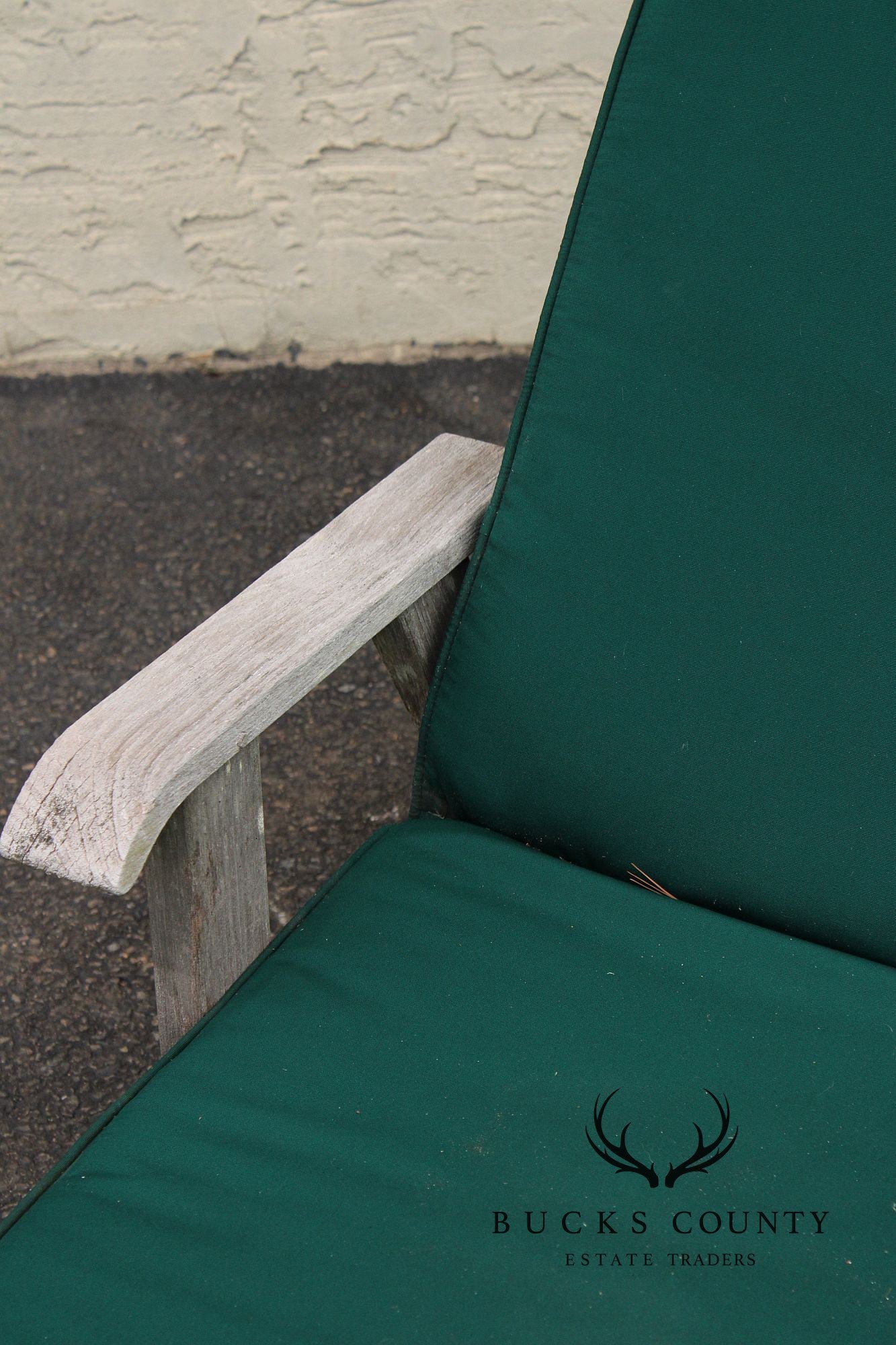 Gloster Pair of Teak Outdoor Patio Chaise Lounge Chairs