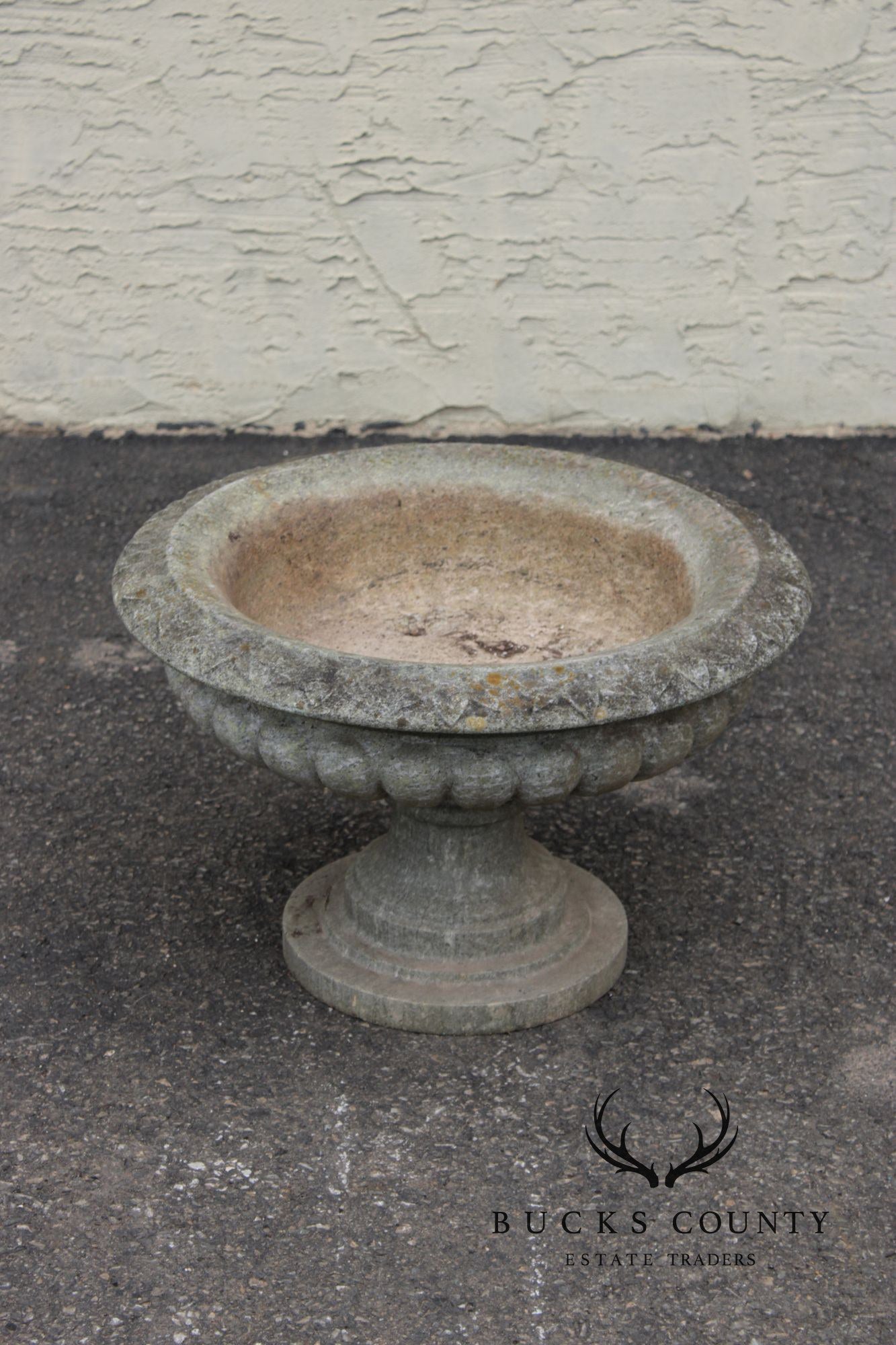 Cast Stone Vintage Pair Garden Urn Planters
