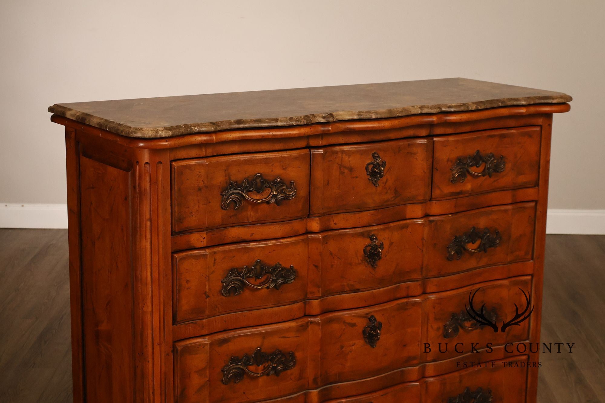 Century Furniture  French Provincial Style Marble Top Chest
