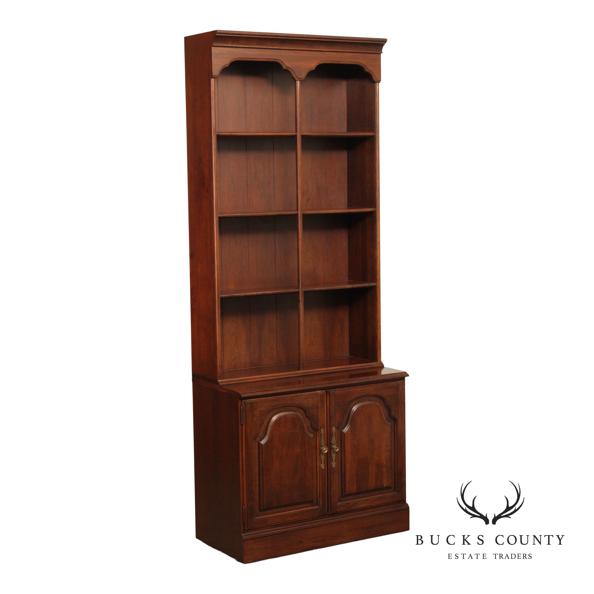 Kling Colonial Style Cherry Stepback Bookcase Cabinet