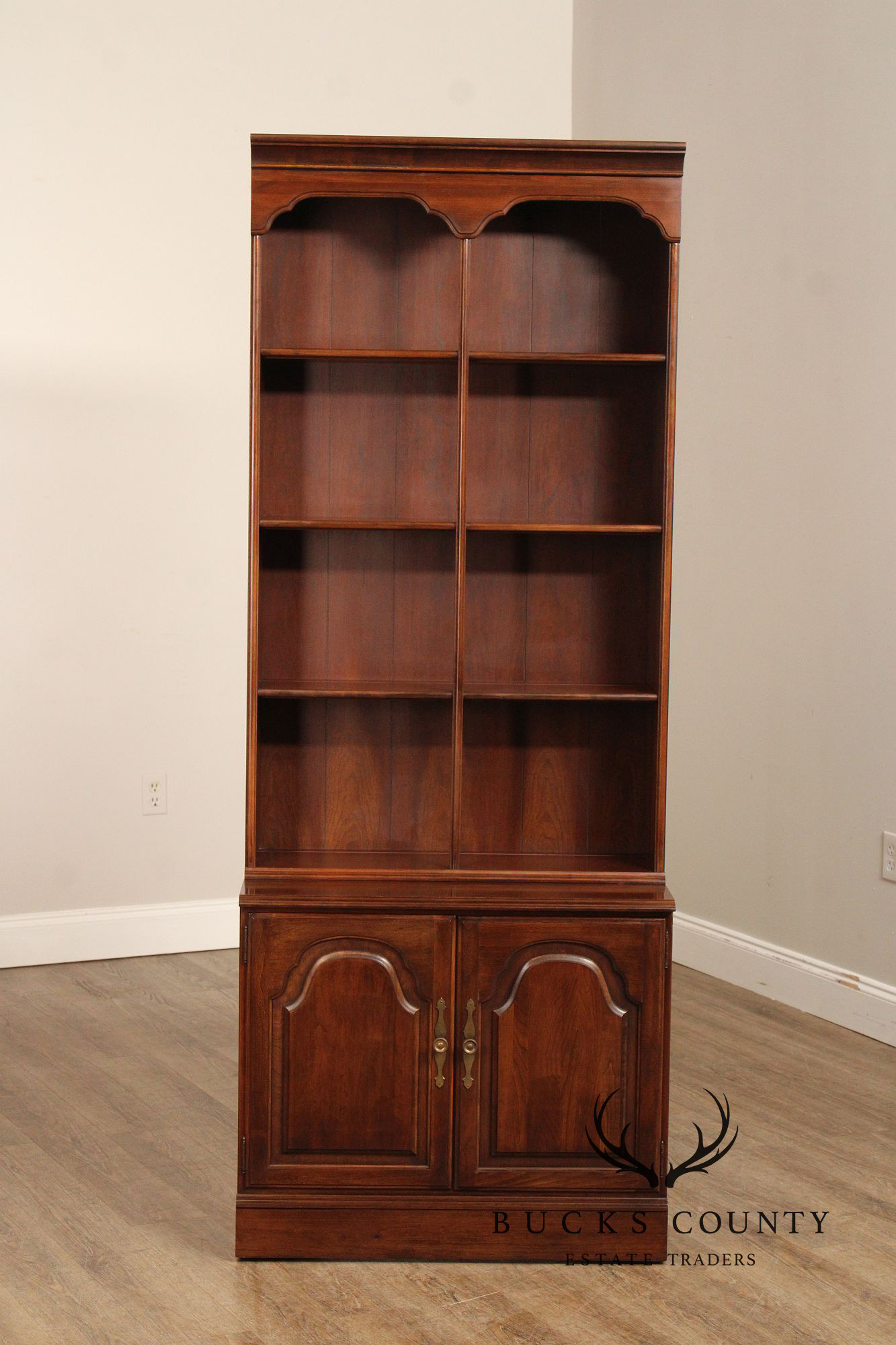 Kling Colonial Style Cherry Stepback Bookcase Cabinet