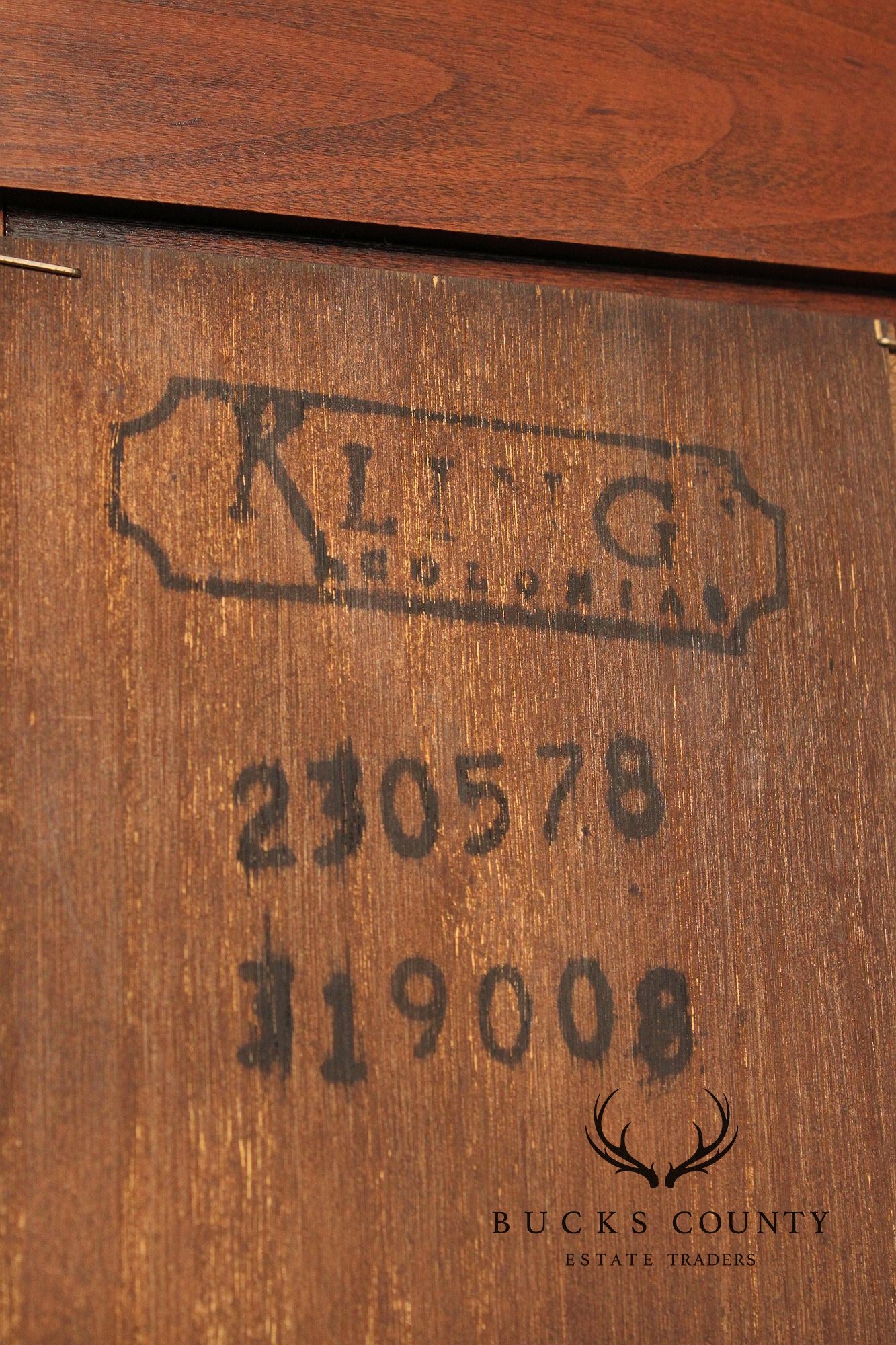 Kling Colonial Style Cherry Stepback Bookcase Cabinet