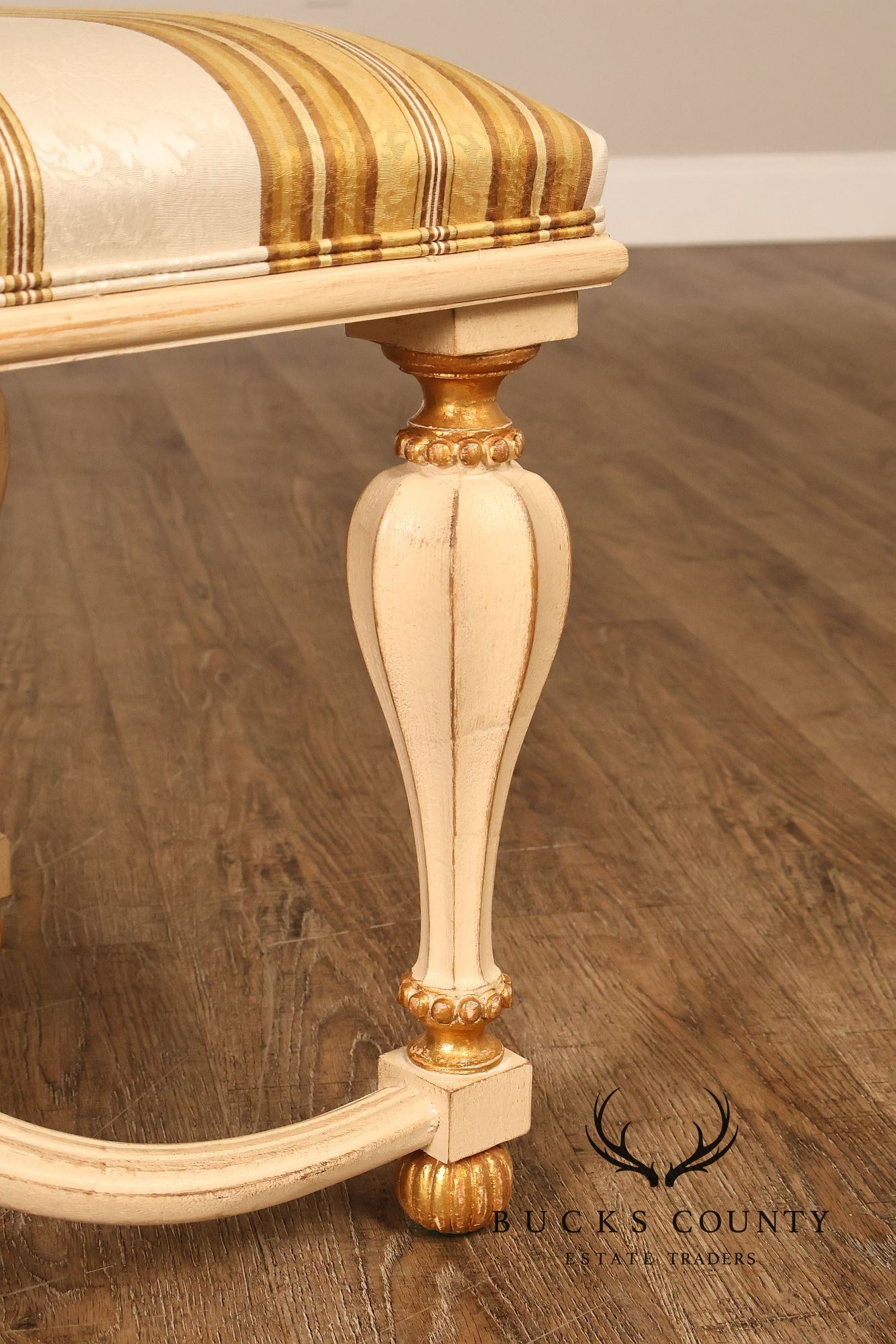 Decorative Crafts Inc. Italian Renaissance Style Partial Giltwood Painted Window Bench