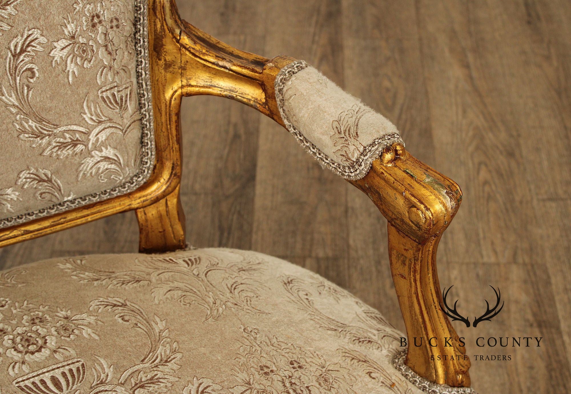 French Louis XV Style Carved Giltwood Sofa