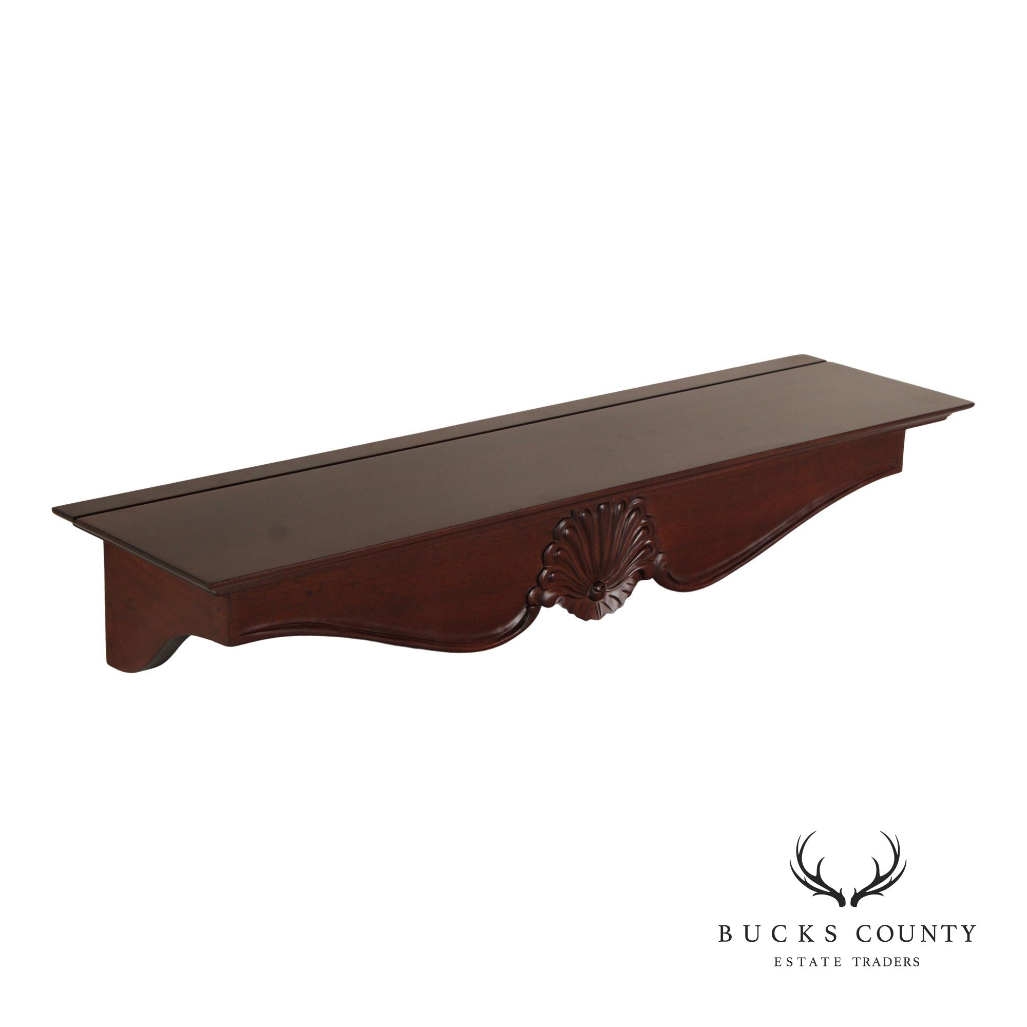 Chippendale Style Shell-Carved Mahogany Wall Shelf