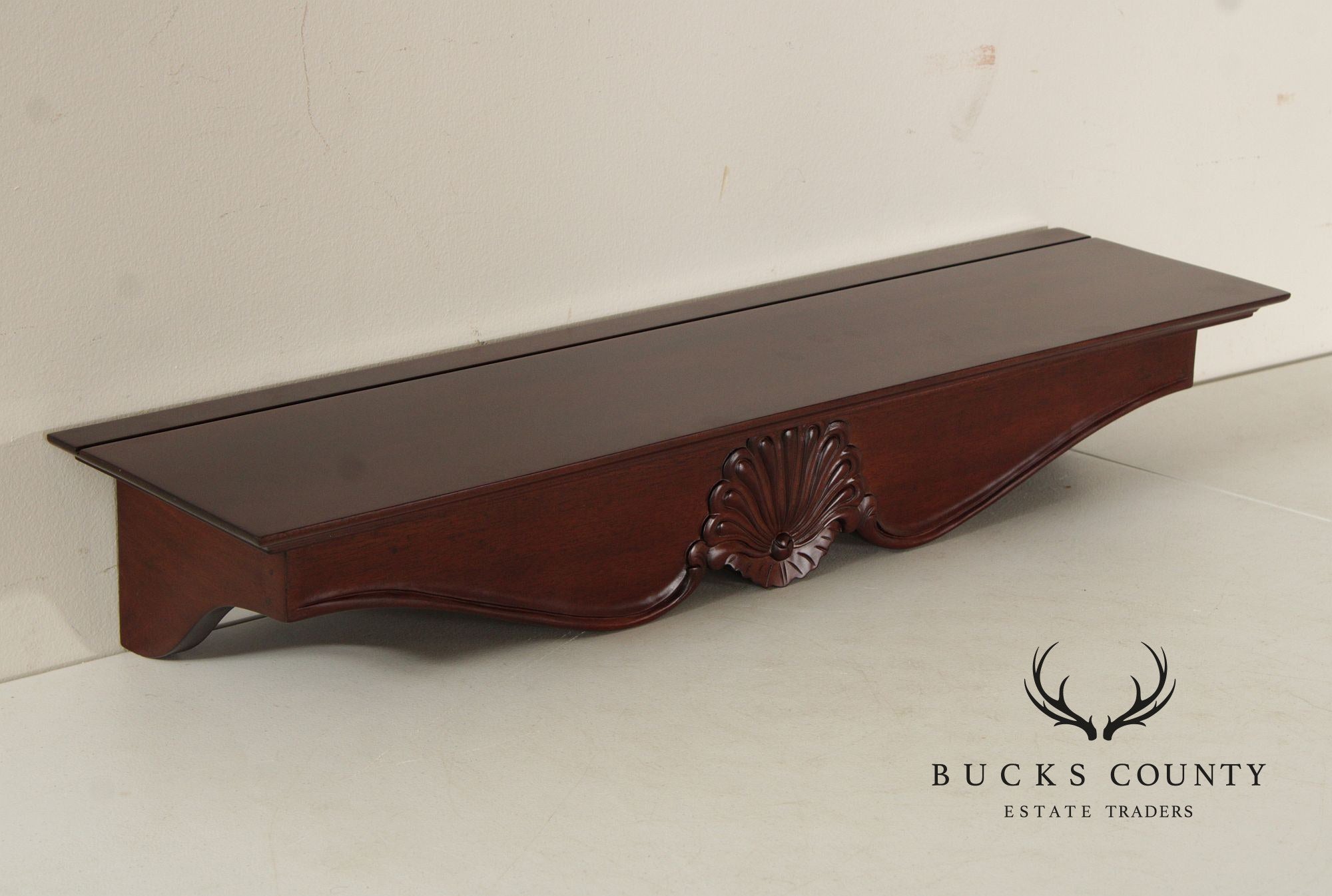 Chippendale Style Shell-Carved Mahogany Wall Shelf