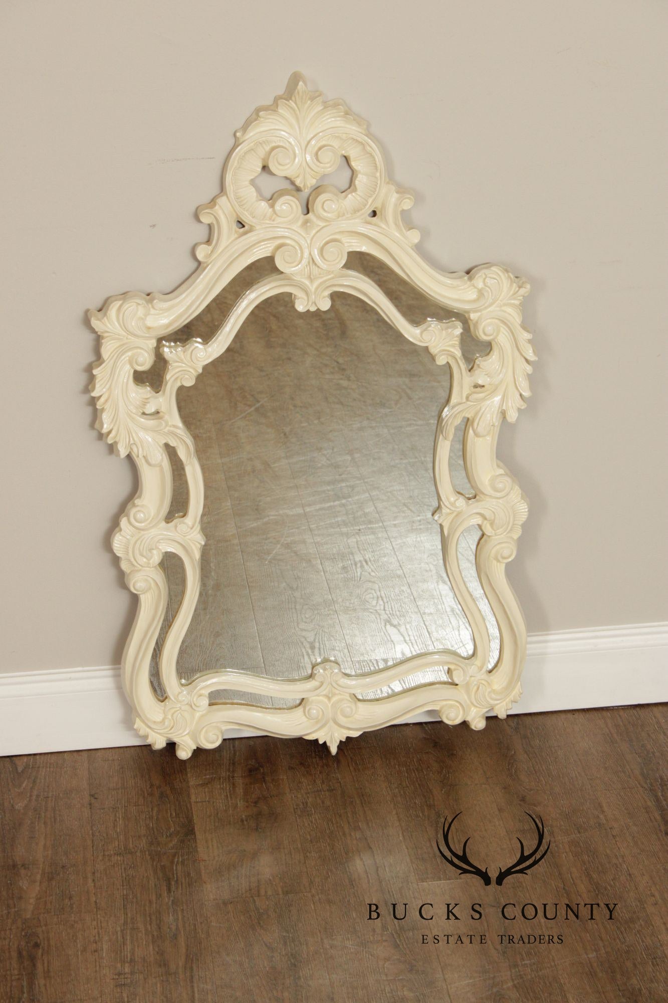Rococo Style Cream Painted Wall Mirror