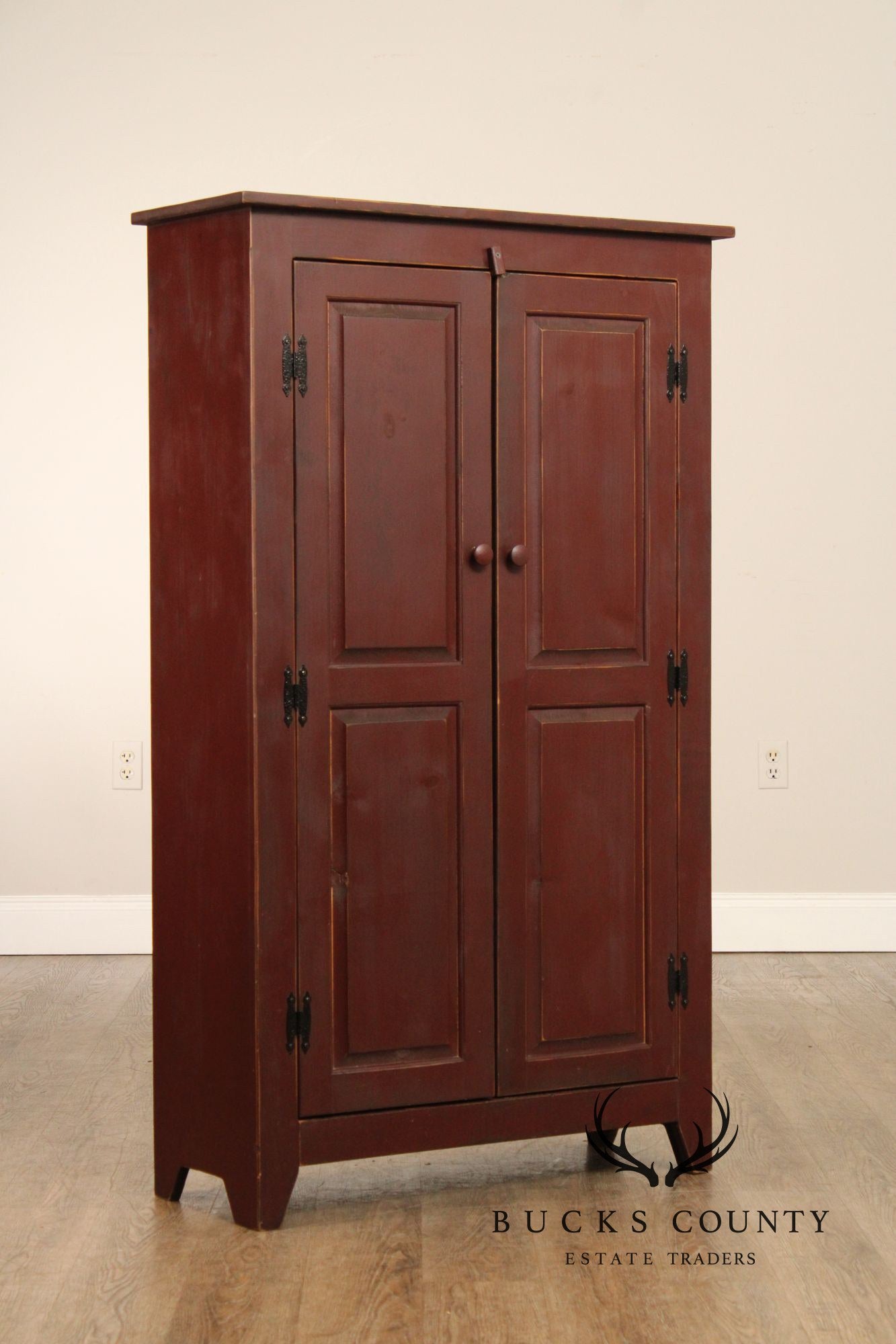 Primitive Painted Pine Two Door Cupboard