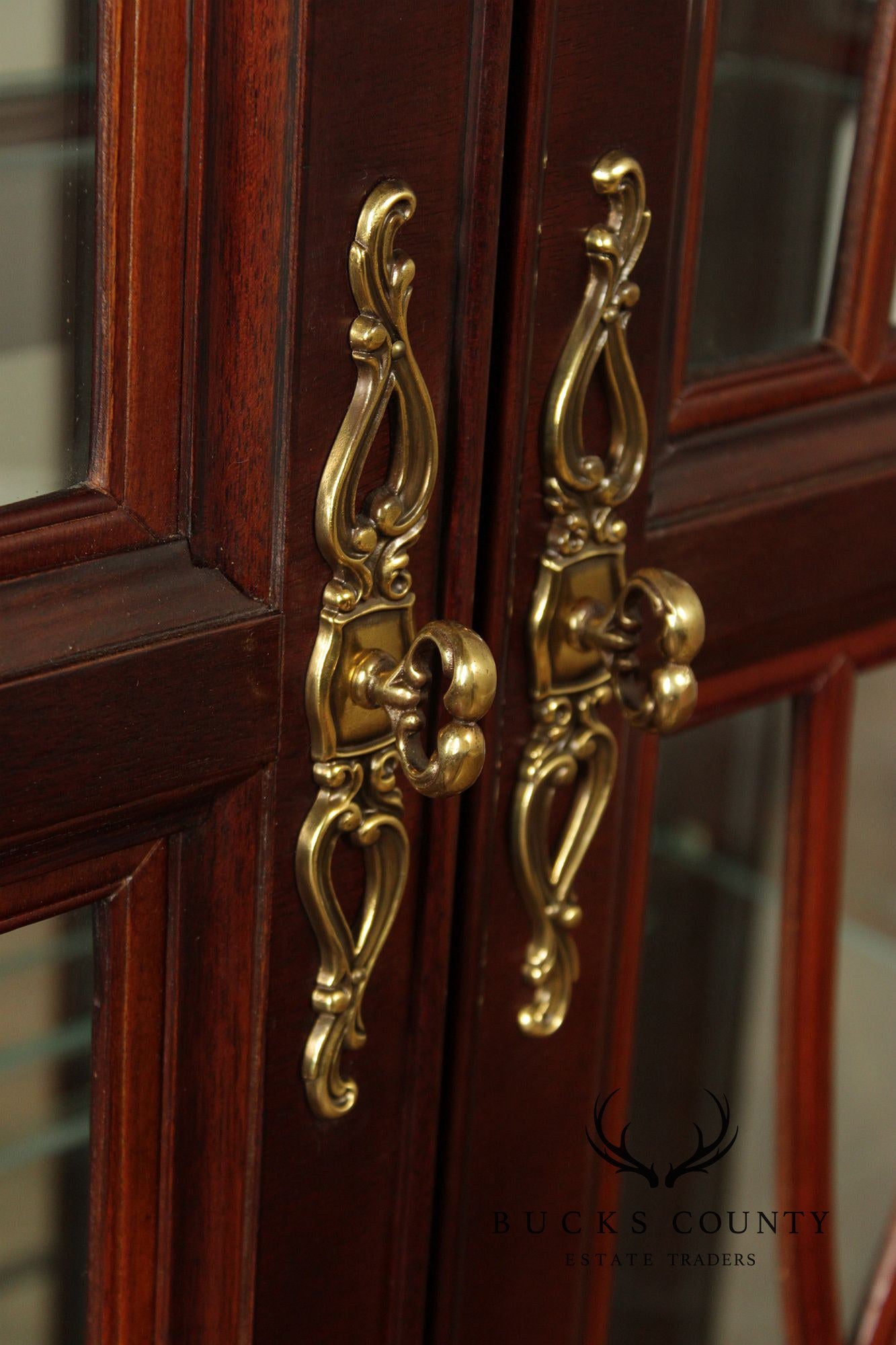 Chinese Chippendale Style Mahogany Display Cabinet