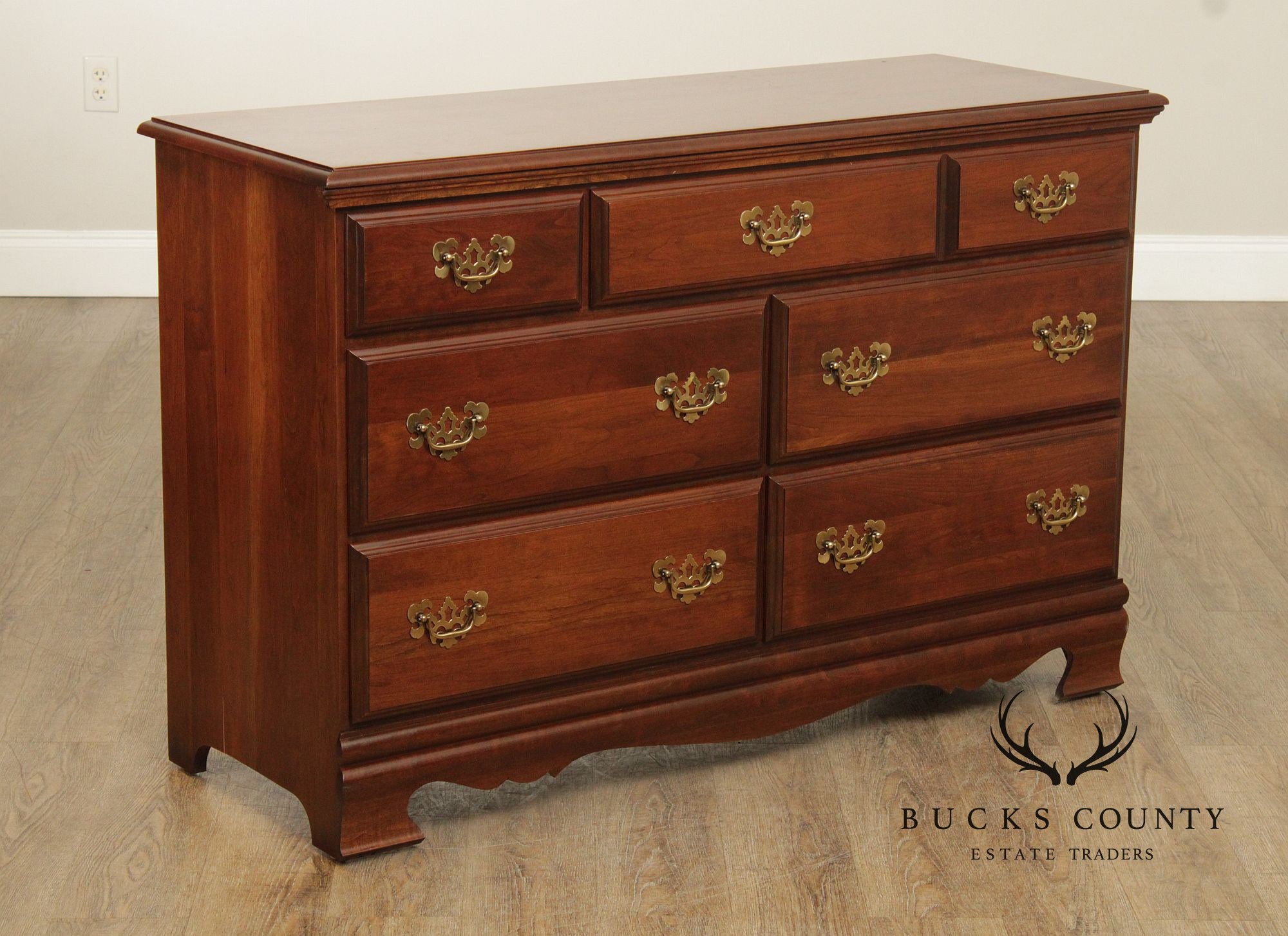 Vintage Chippendale Style Cherry Dresser