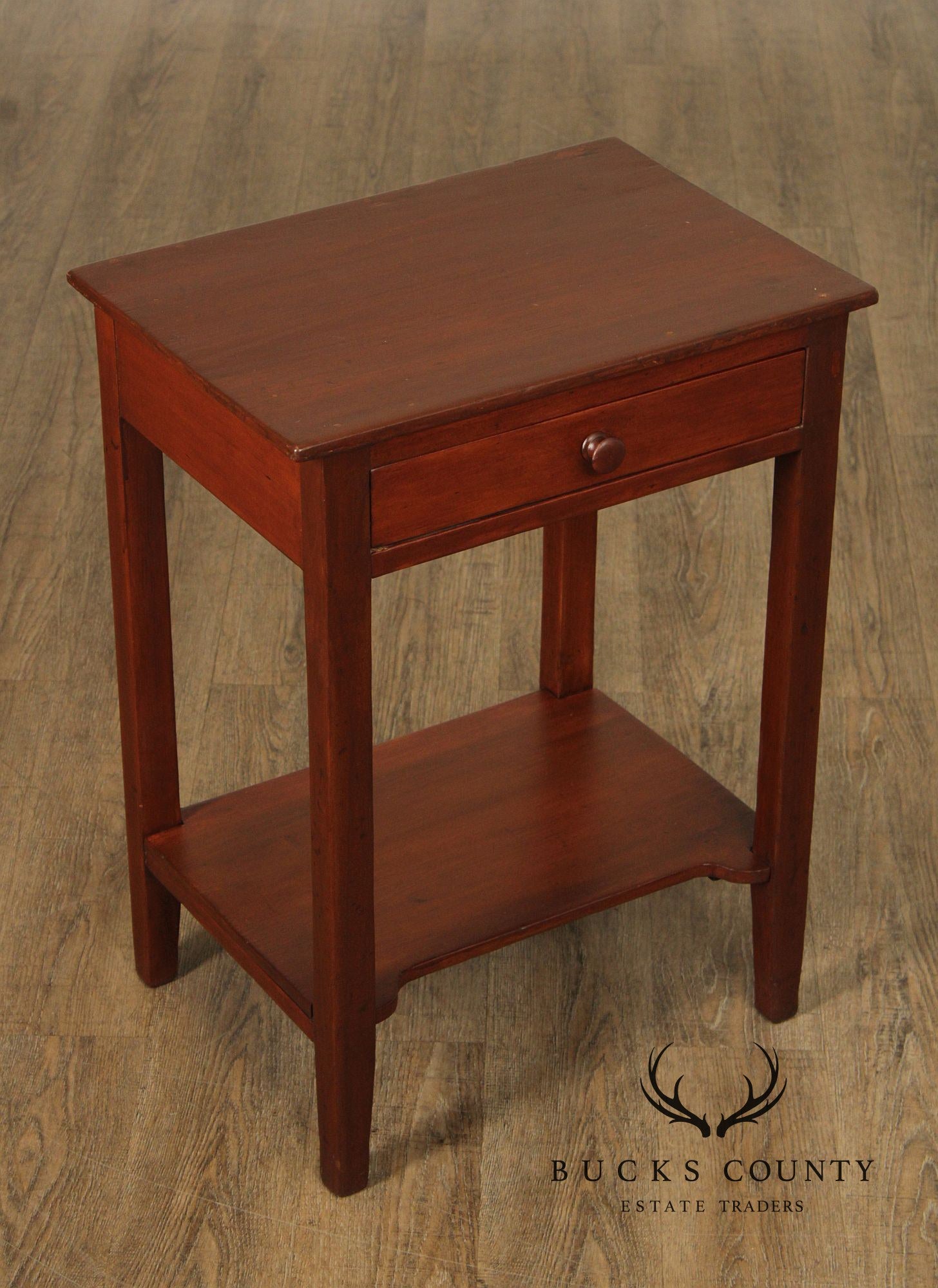 Antique American Poplar One-Drawer Side Table Nightstand