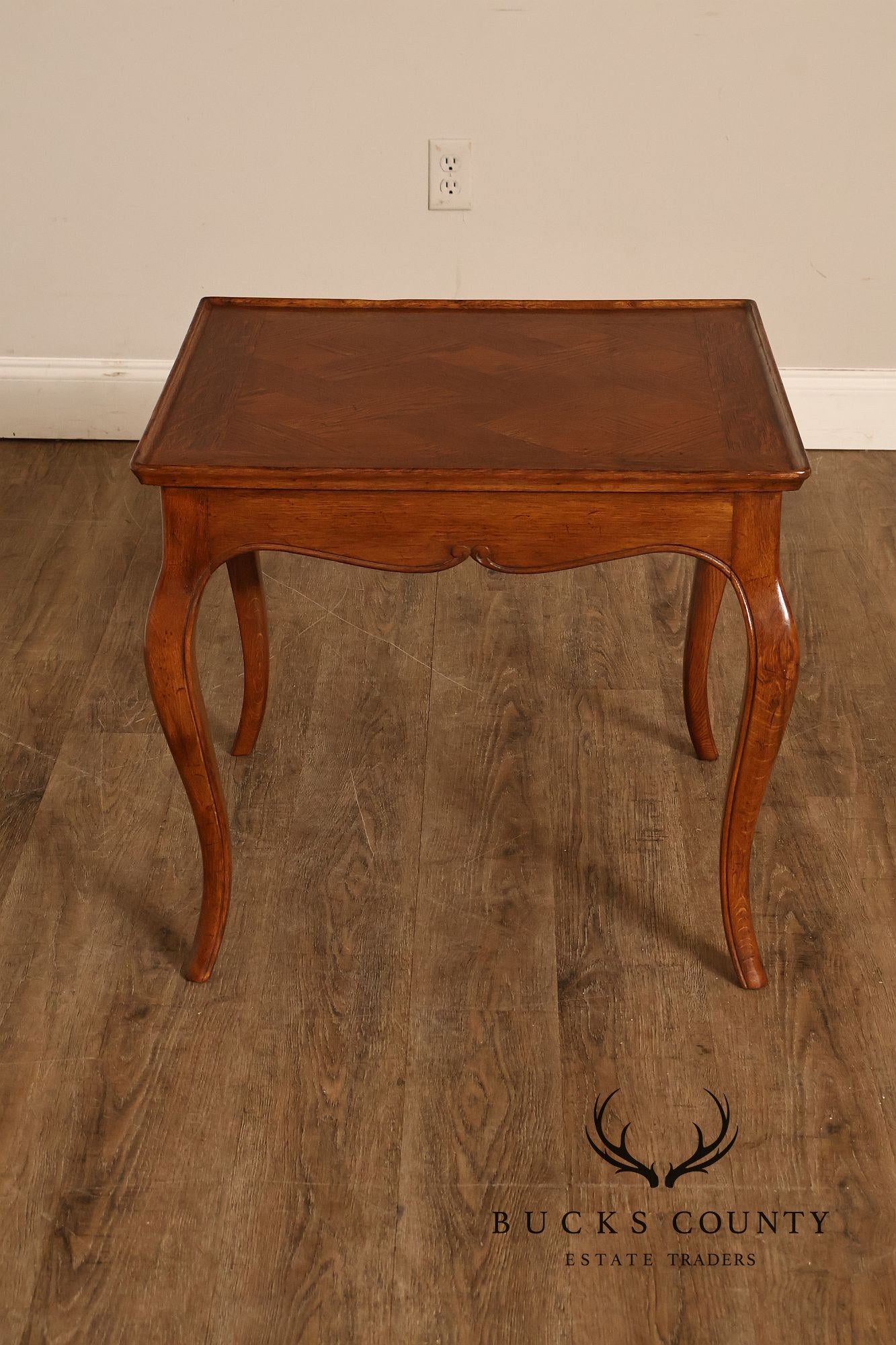 Italian Louis XV Style Oak Parquetry Side Table