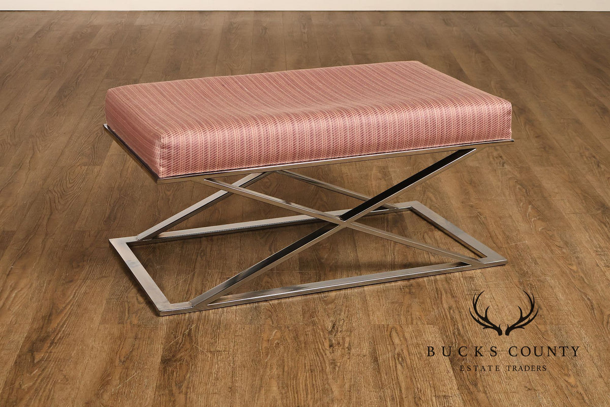 Milo Baughman Chrome X-Base Bench