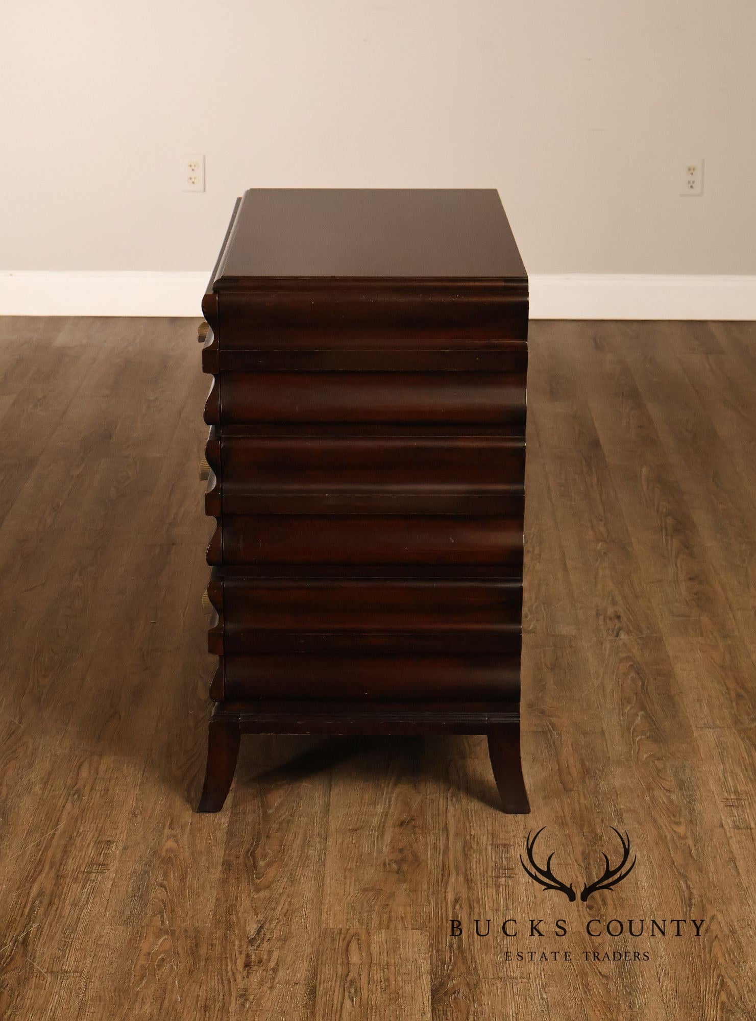 Hickory White Contemporary Ripple Front Three Drawer Chest
