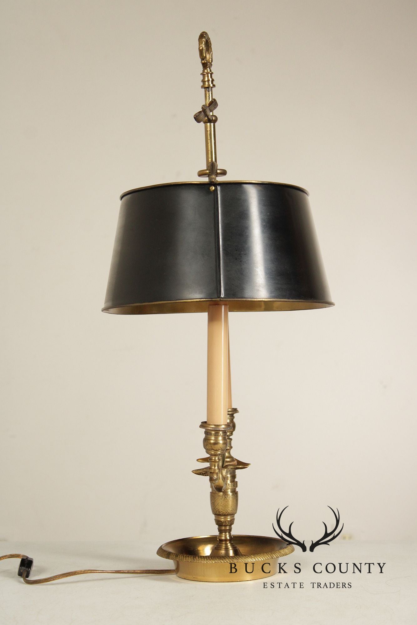 Vintage Brass Bouillotte Desk Lamp
