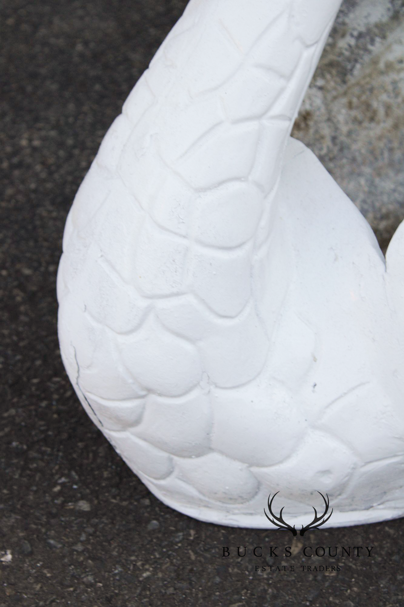 Vintage Cast Metal Swan Garden Planter