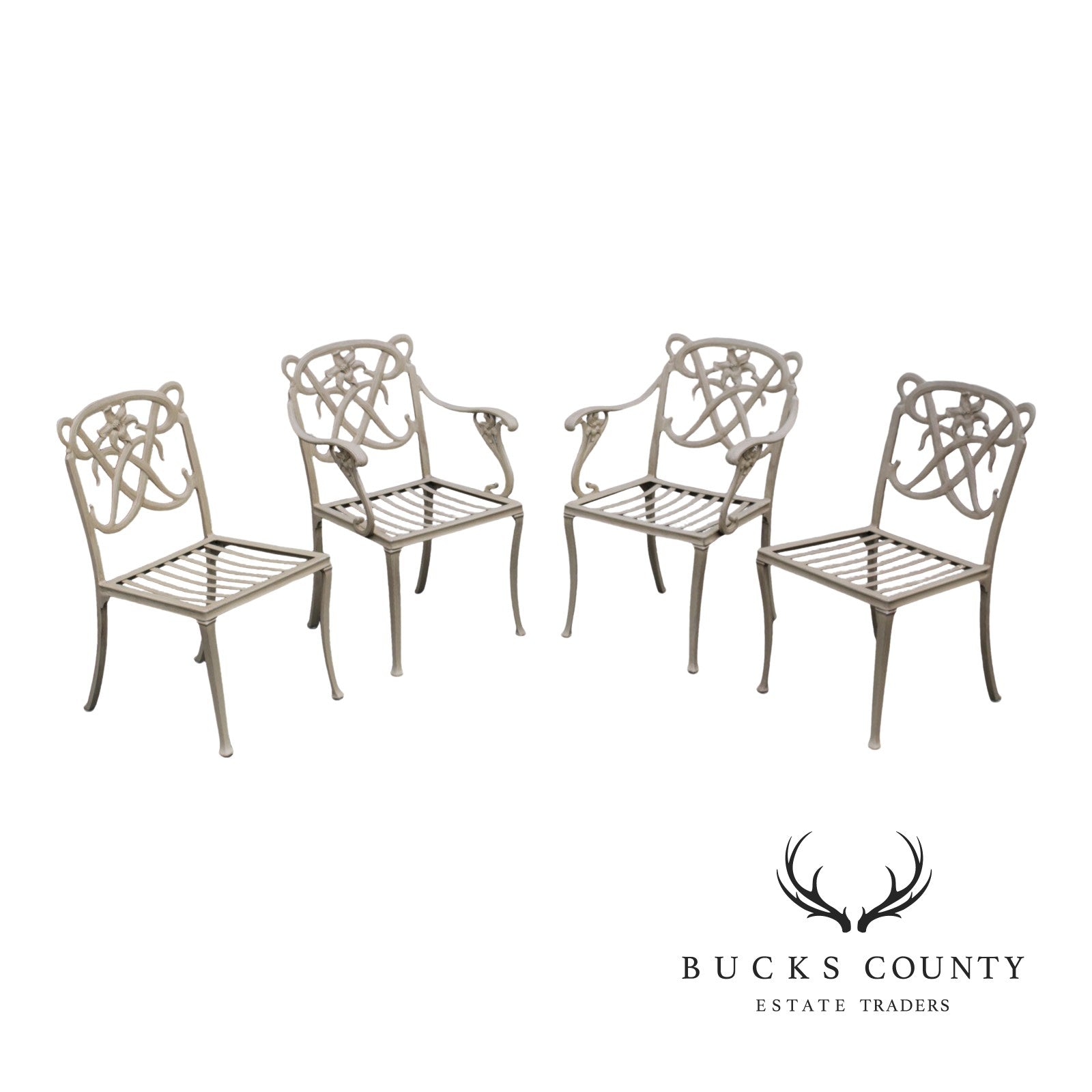 Brown Jordan 'Day Lily' Cast Aluminum Set of Four Patio Chairs