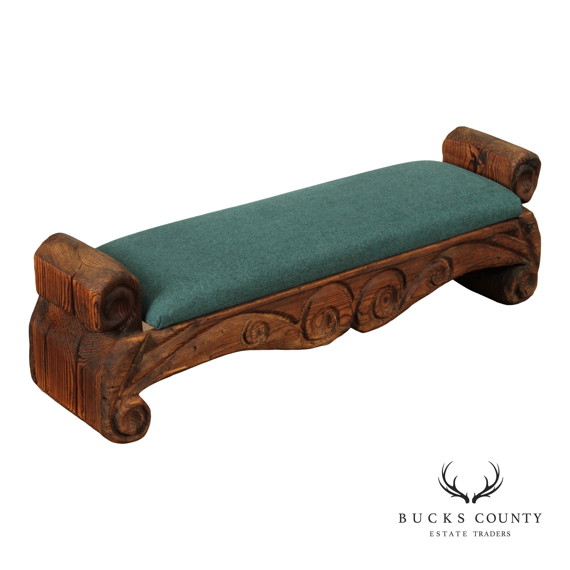 Witco Mid-Century Carved Pine Tiki Bench