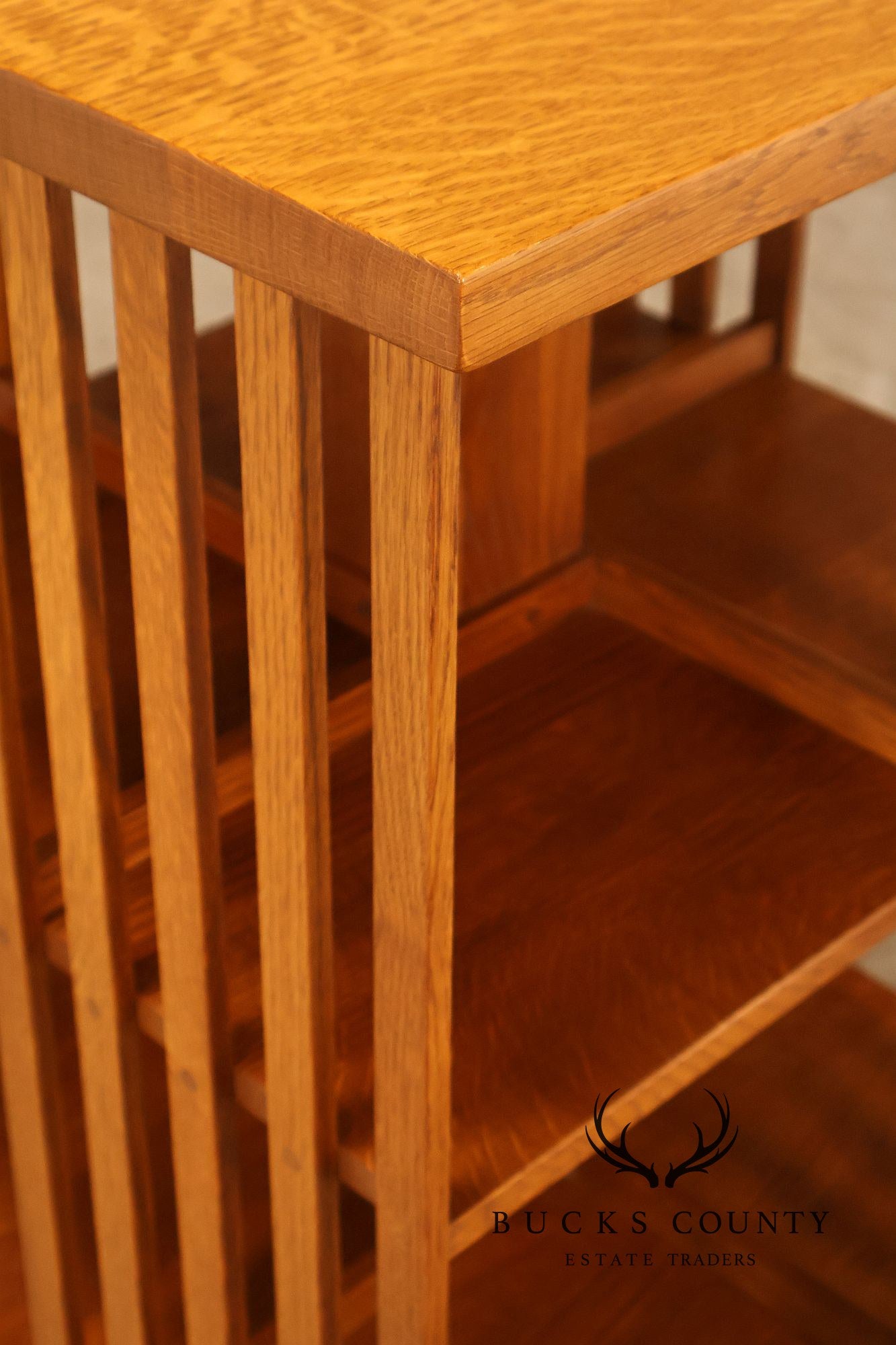 Stickley Mission Collection Oak Spindle Revolving Bookcase