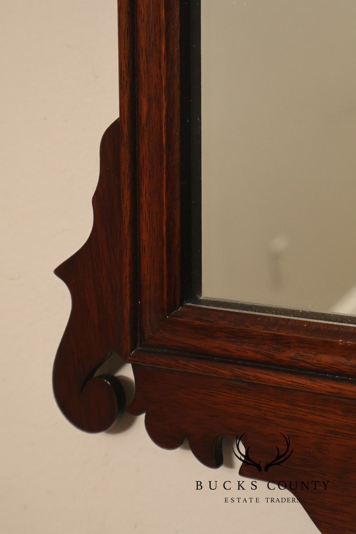Henkle-Harris Chippendale Style Mahogany Scrollwork Wall Mirror