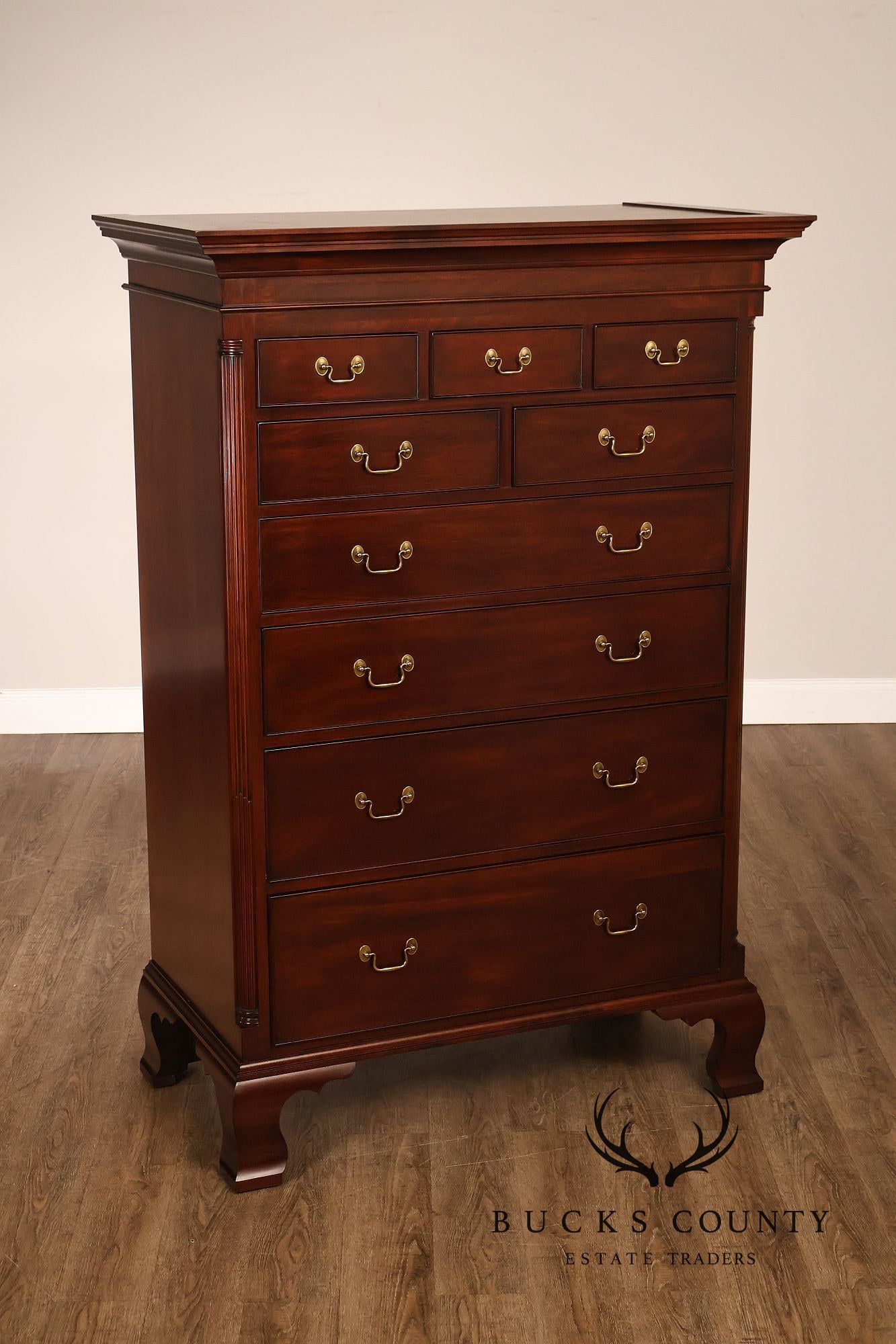 Henkel Harris Chippendale Style Mahogany Tall Chest