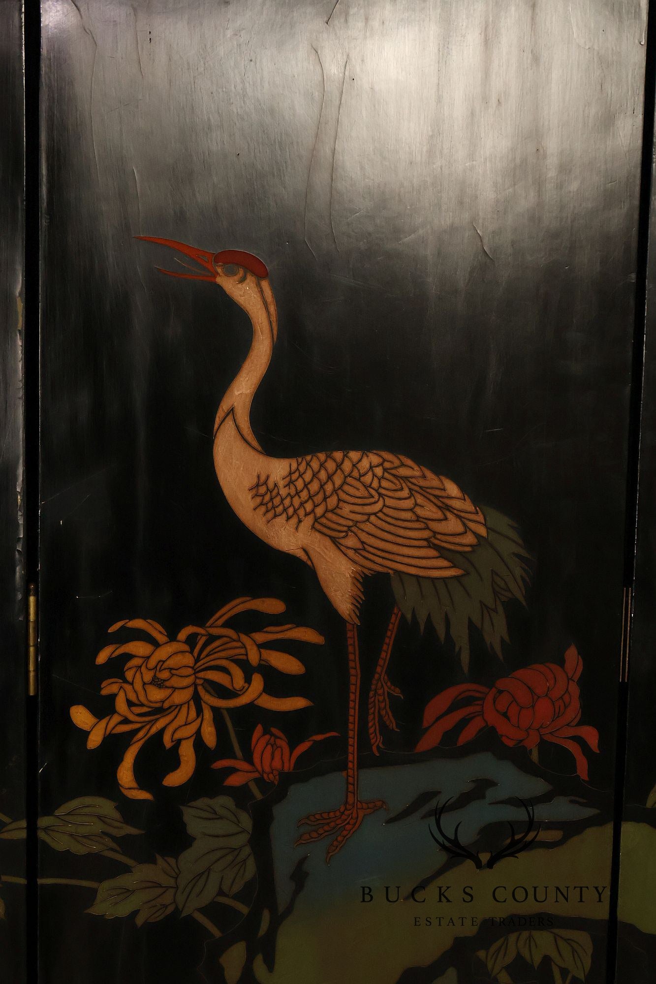 Chinese Coromandel Style Pair Of Eight Panel Folding Screens