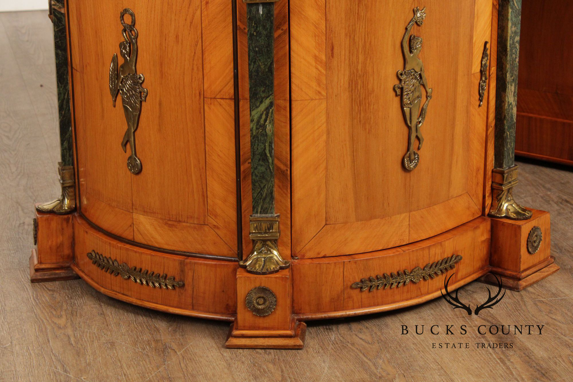 Classical Revival Walnut Ormolu Mounted Desk With Leather Top