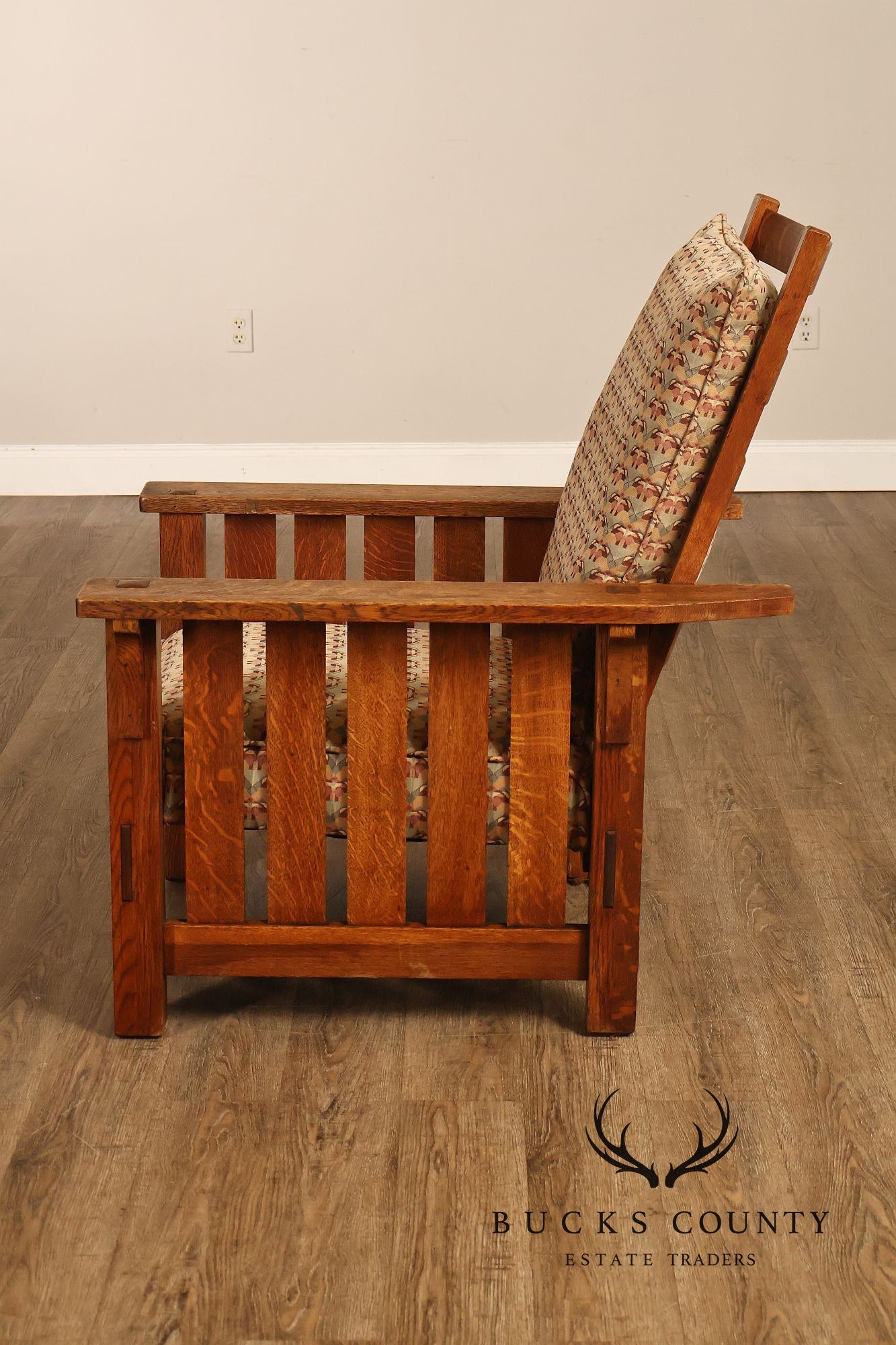 Antique L. & J.G. Stickley No. 497 Arts And Crafts Mission Oak Morris Chair