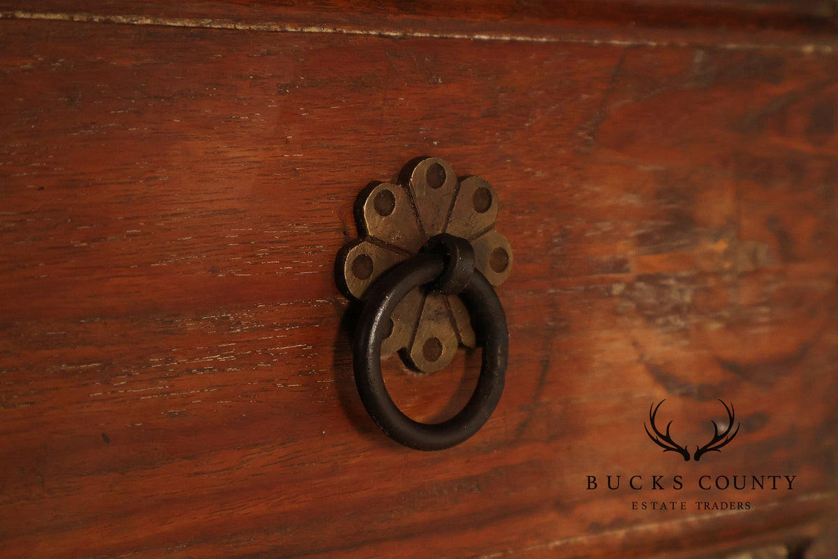 Antique Indian Teak and Wrought Iron Cabinet