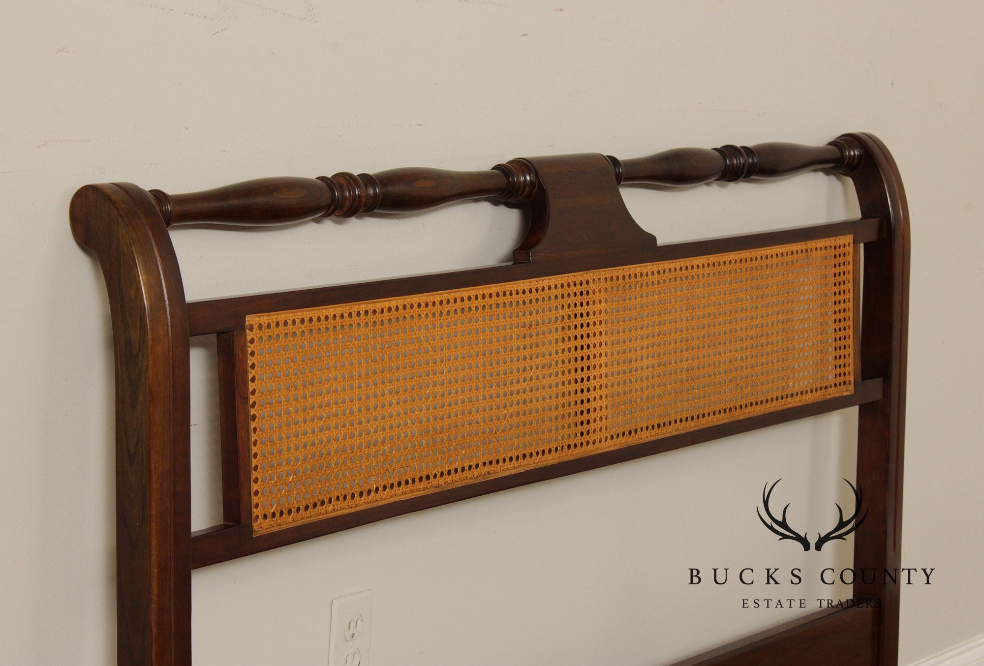 Stickley Cherry  And Cane Queen Headboard