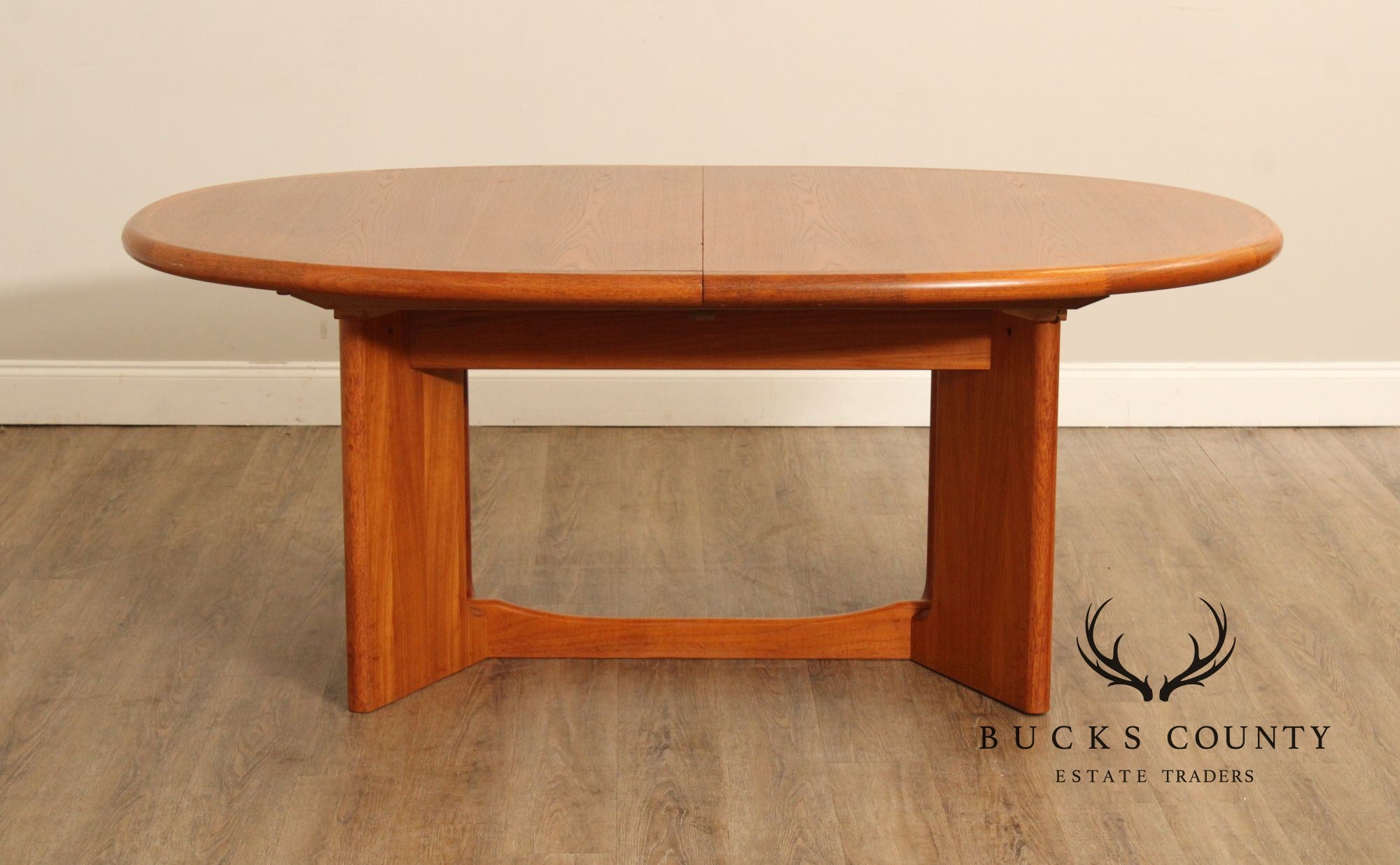 Ansager Møbler Danish Modern Teak Expandable Oval Top Dining Table