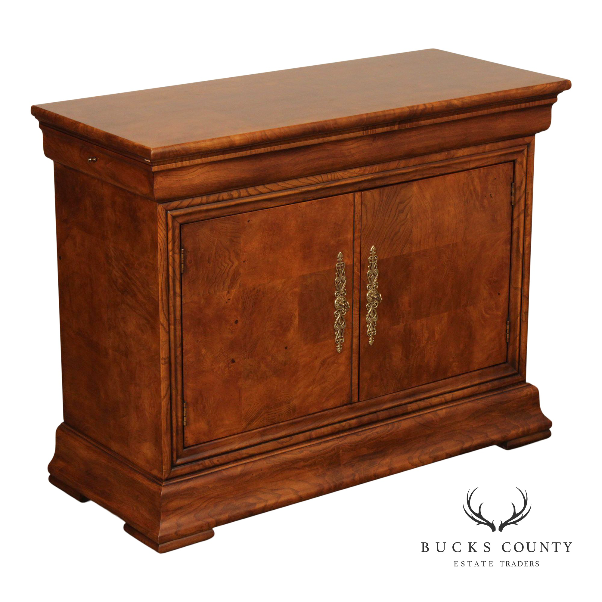 Henredon Charles X Style Burlwood Server Cabinet