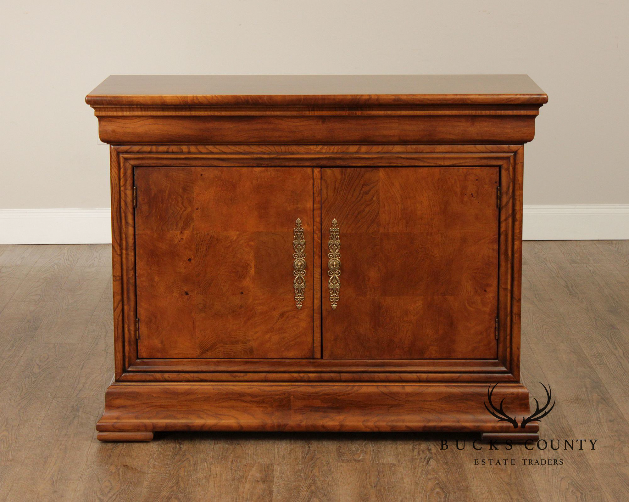 Henredon Charles X Style Burlwood Server Cabinet