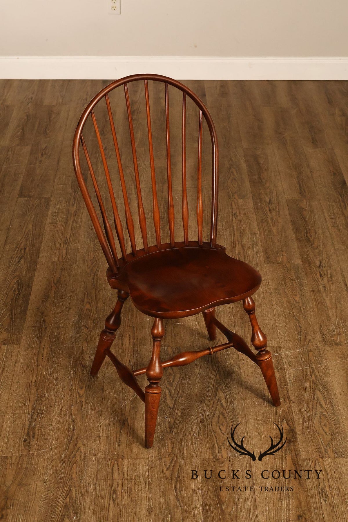 Nichols & Stone Set Of Eight Cherry Windsor Dining Chairs