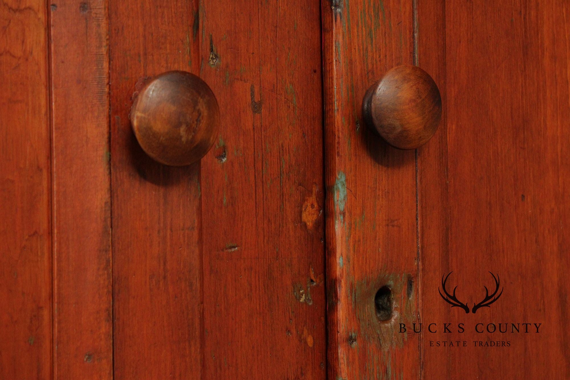 Antique Softwood Two-Door Pantry Cupboard