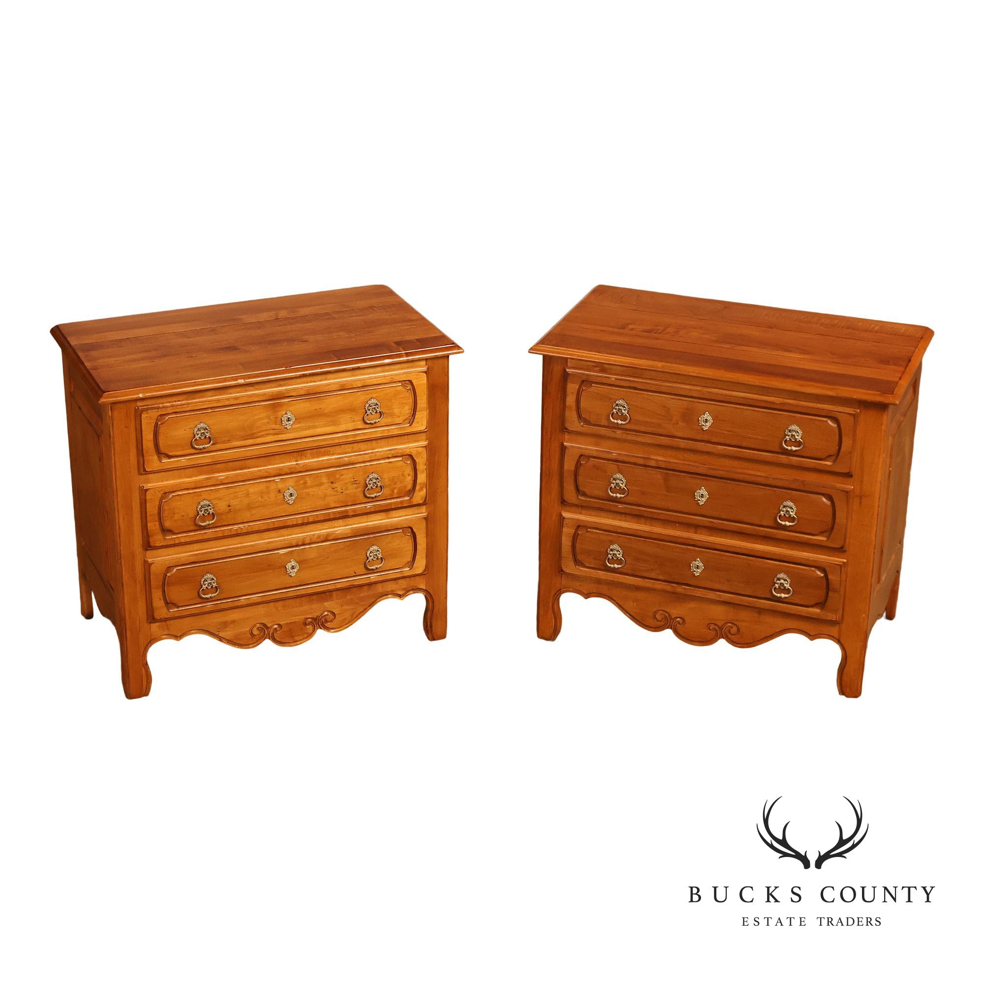 Ethan Allen 'Legacy' French Country Style Pair of Nightstands