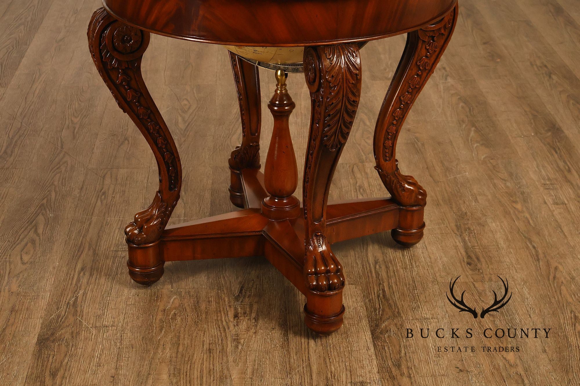 Maitland-Smith Mahogany Replogle World Globe Accent Table
