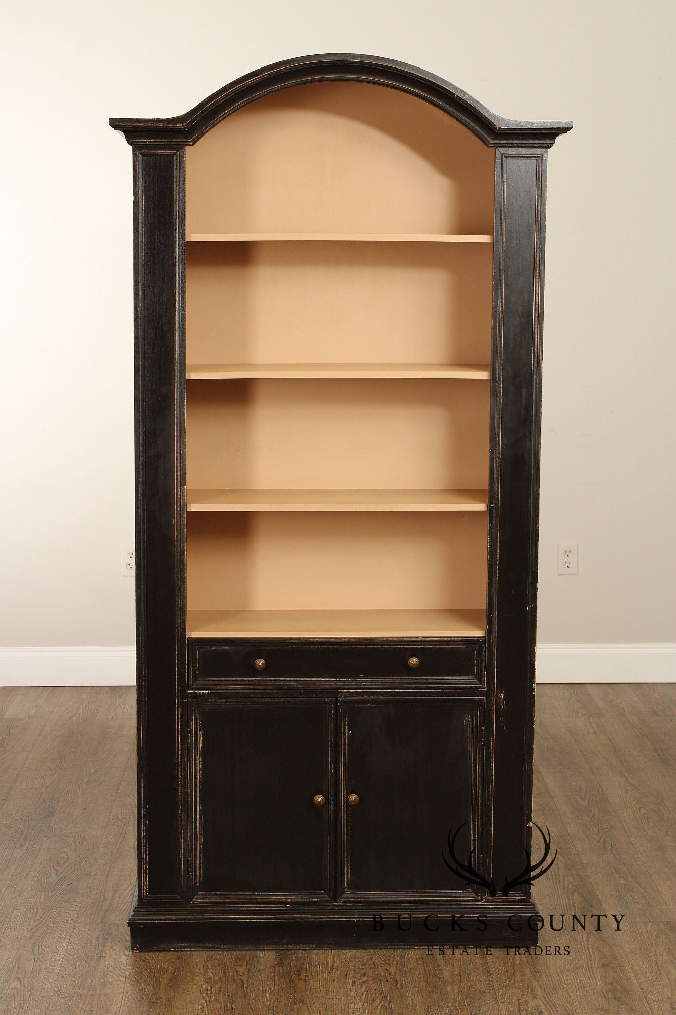 Farmhouse Style Distress Painted Open Bookshelf