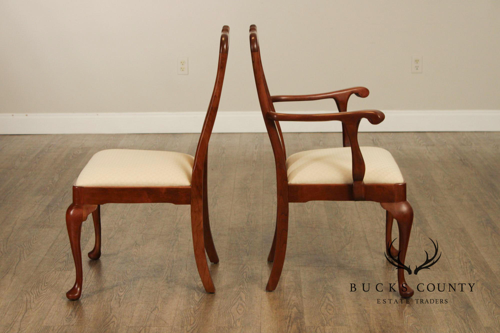 Stickley Queen Anne Style Set of Six Cherry Dining Chairs