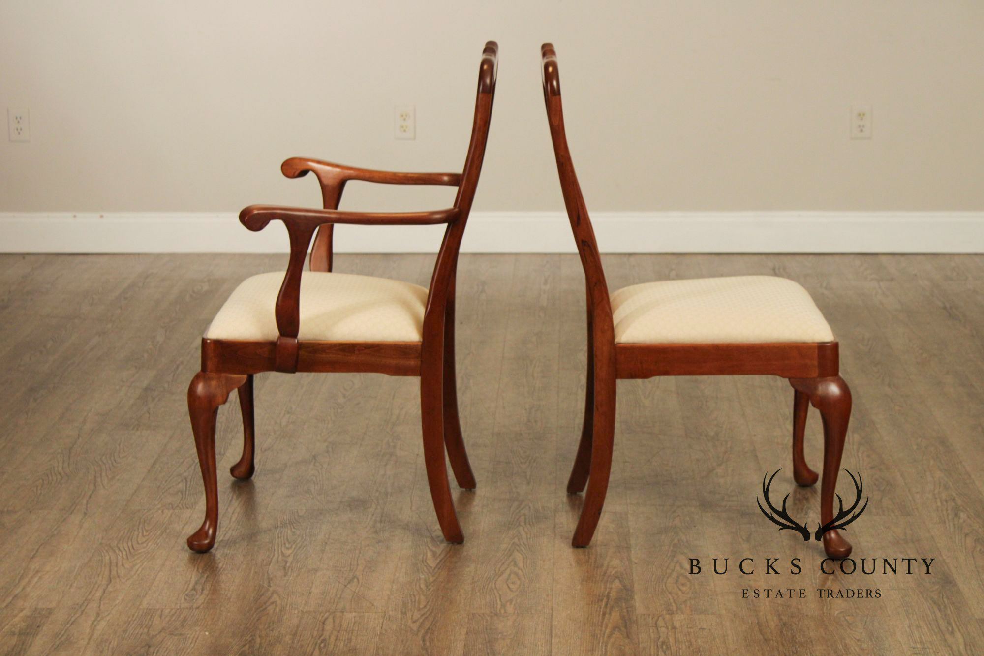 Stickley Queen Anne Style Set of Six Cherry Dining Chairs