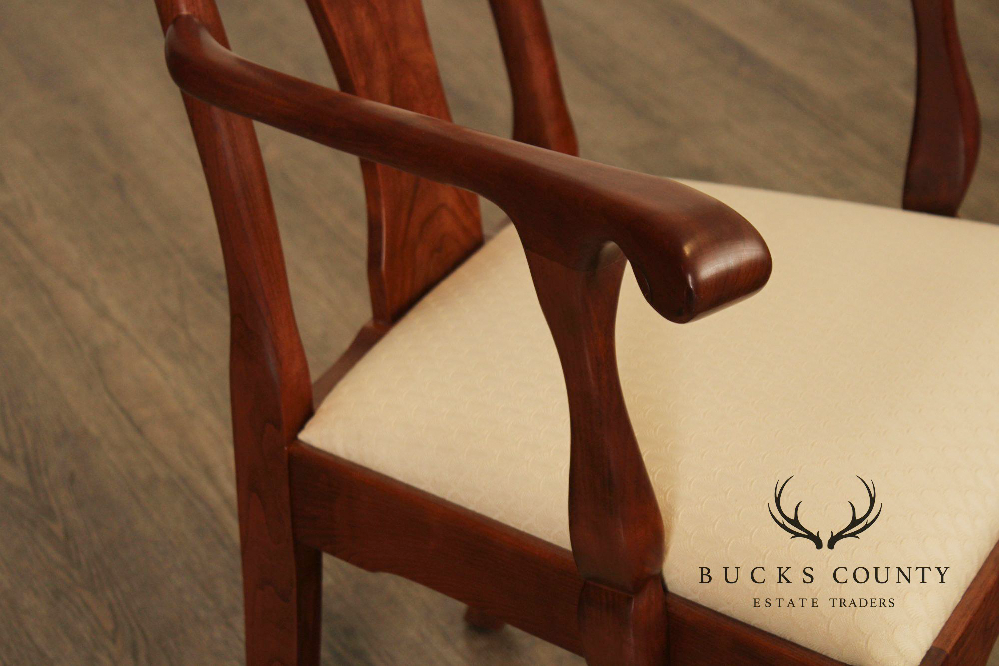 Stickley Queen Anne Style Set of Six Cherry Dining Chairs