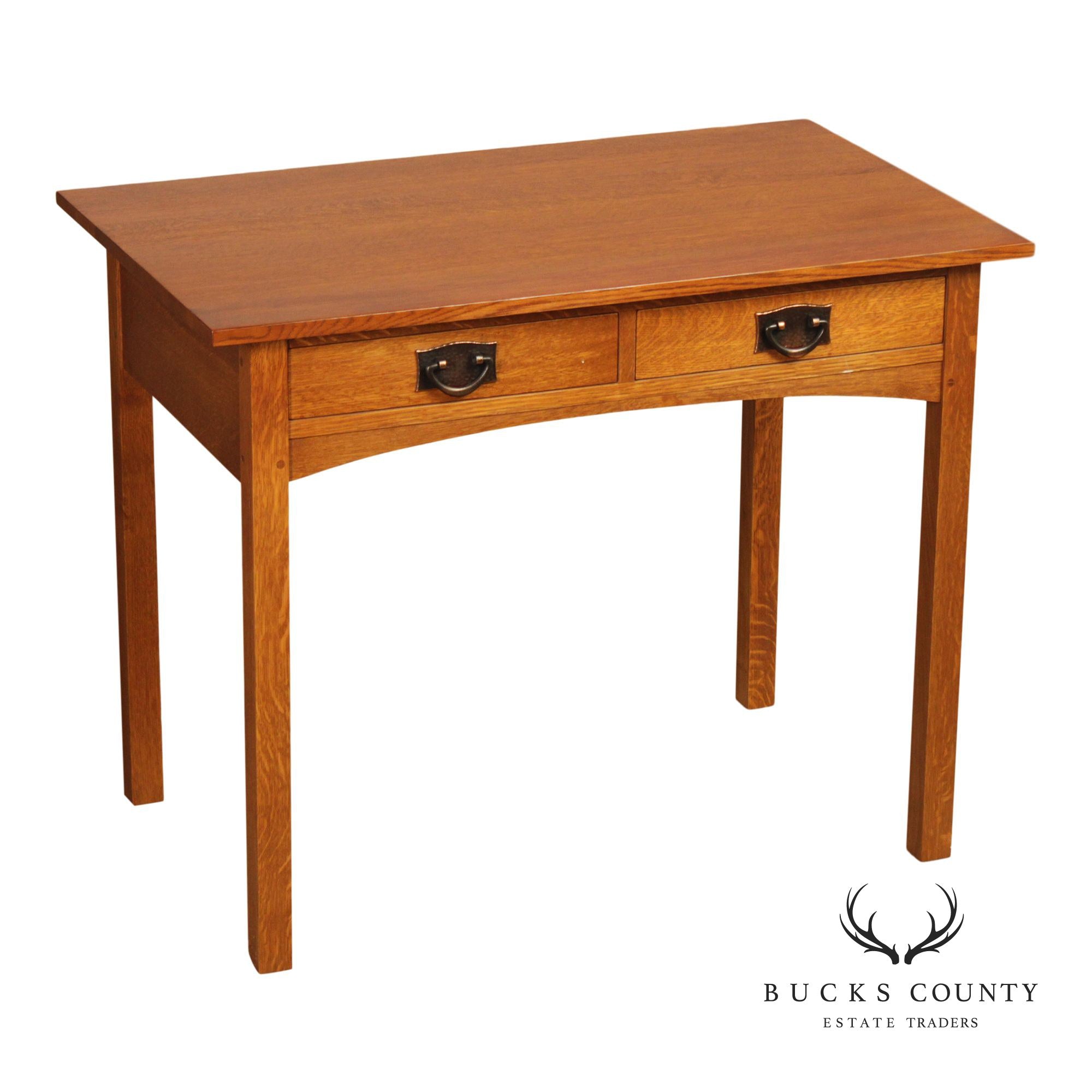 Stickley Mission Collection Oak Two Drawer Writing Desk